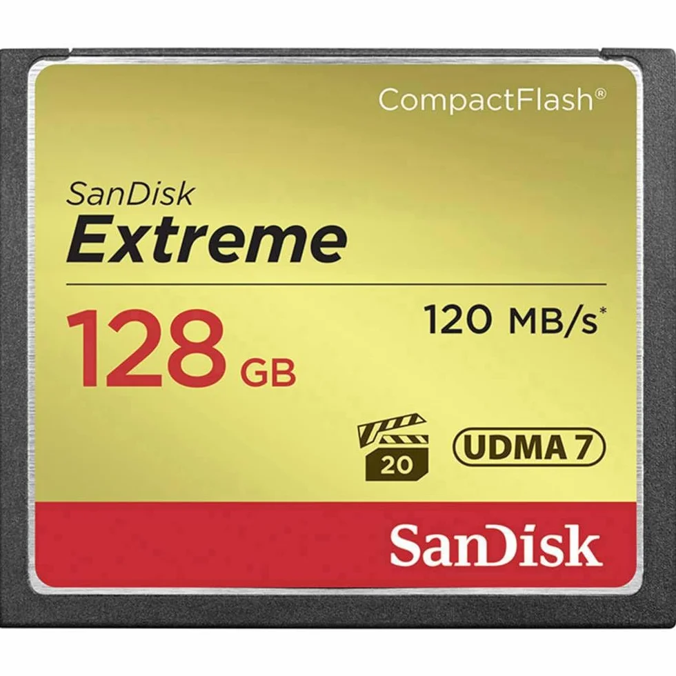 SanDisk Extreme 128 GB UDMA7 CompactFlash Card - Black/Gold