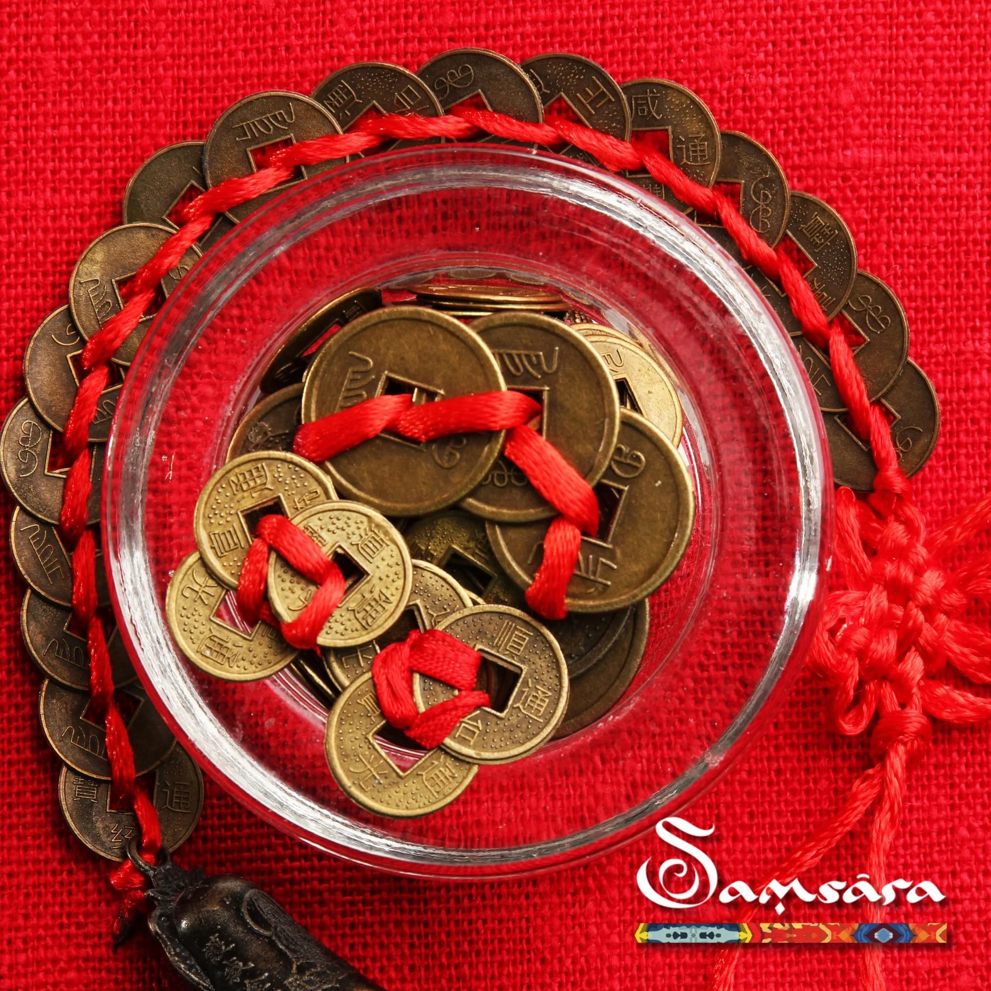 Monete Cinesi della Fortuna Dinastia Qing Amuleto Feng Shui I-Ching per Prosperità e Protezione 10 Monete con confezione regalo