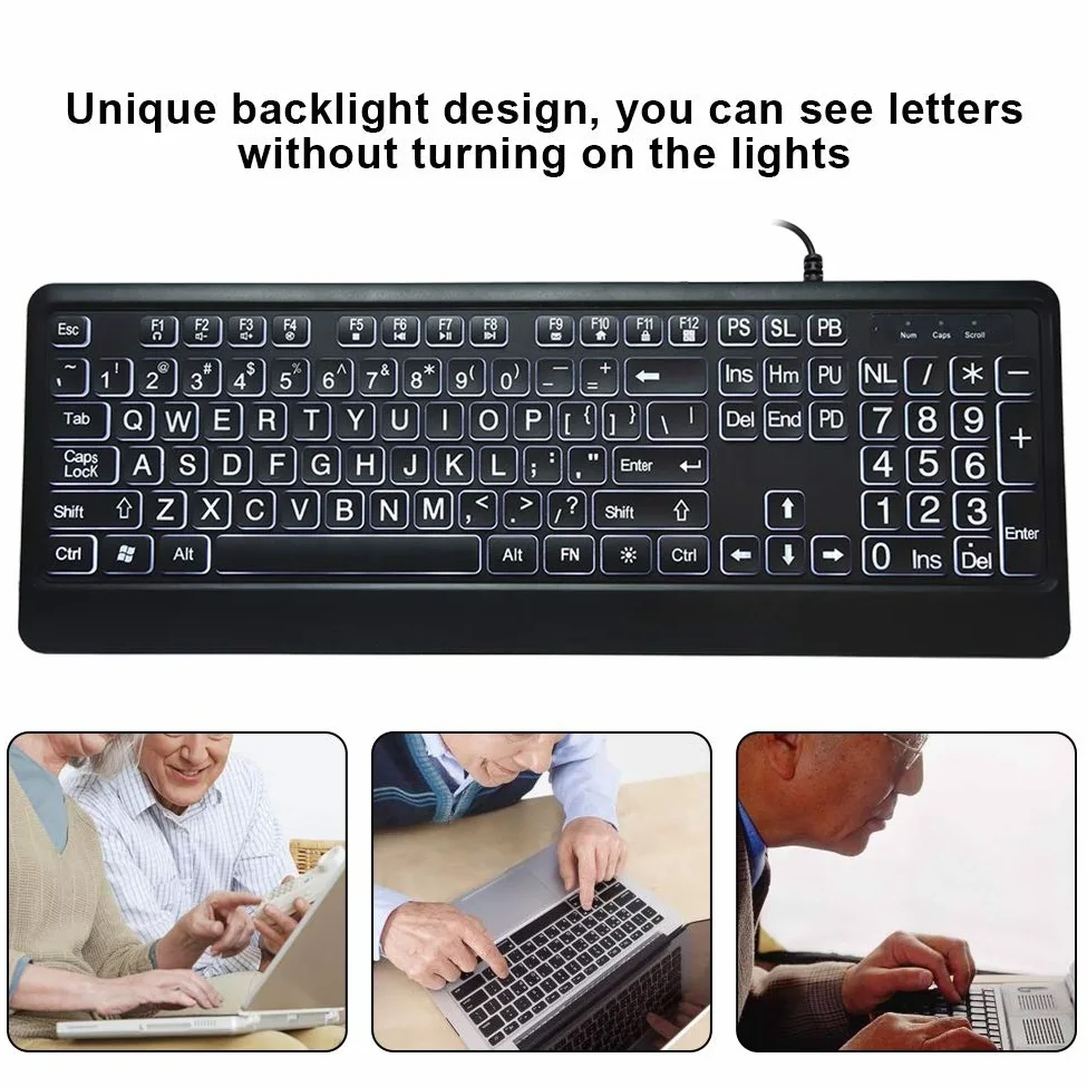 Tastiera Retroilluminata con Interfaccia USB, Tastiera Cablata Tastiera Ergonomica Cablata Tastiera Retroilluminata Cablata Tastiera Retroilluminata Cablata