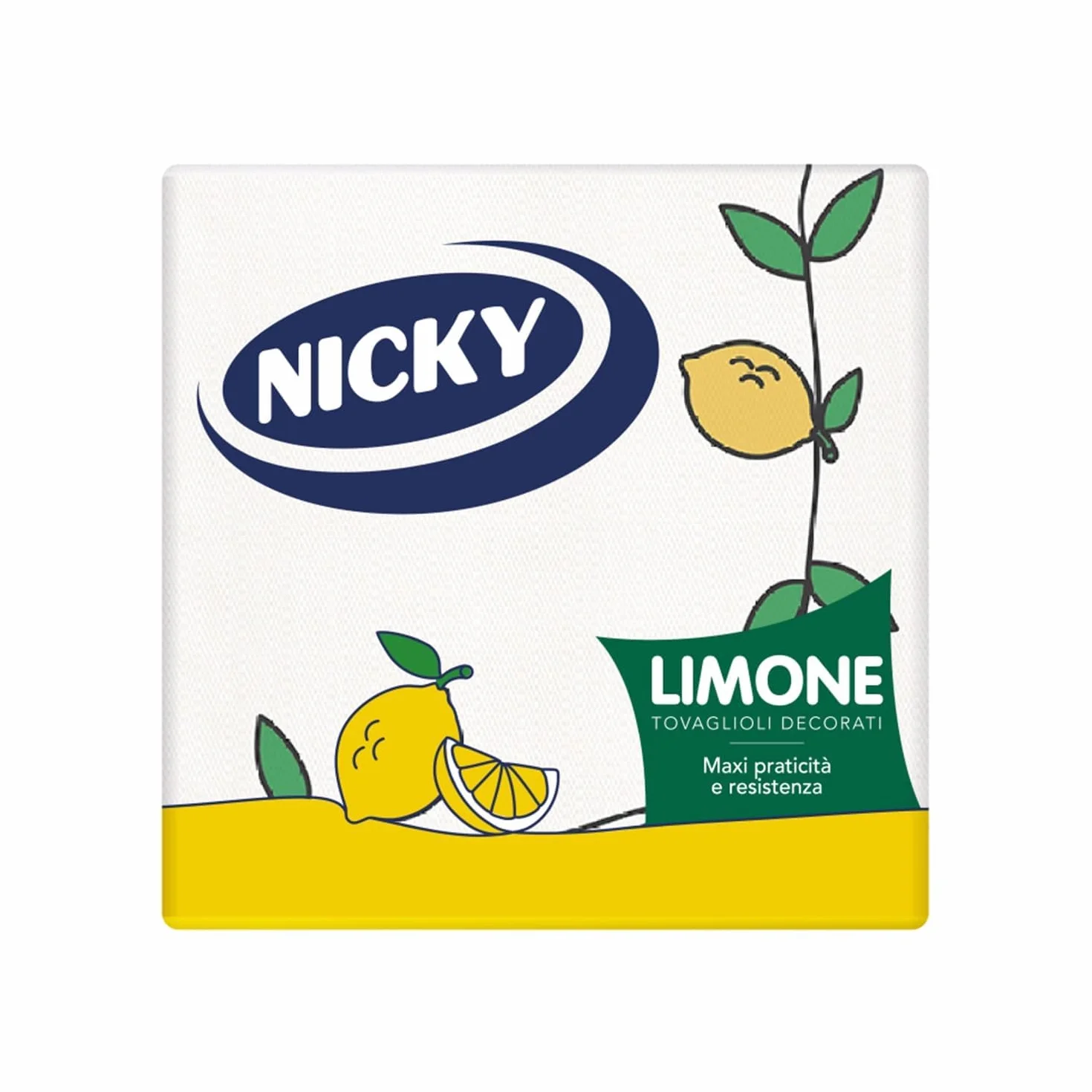 Nicky Limone Tovaglioli Decorati 2 Veli 35 Pezzi Carta FSC