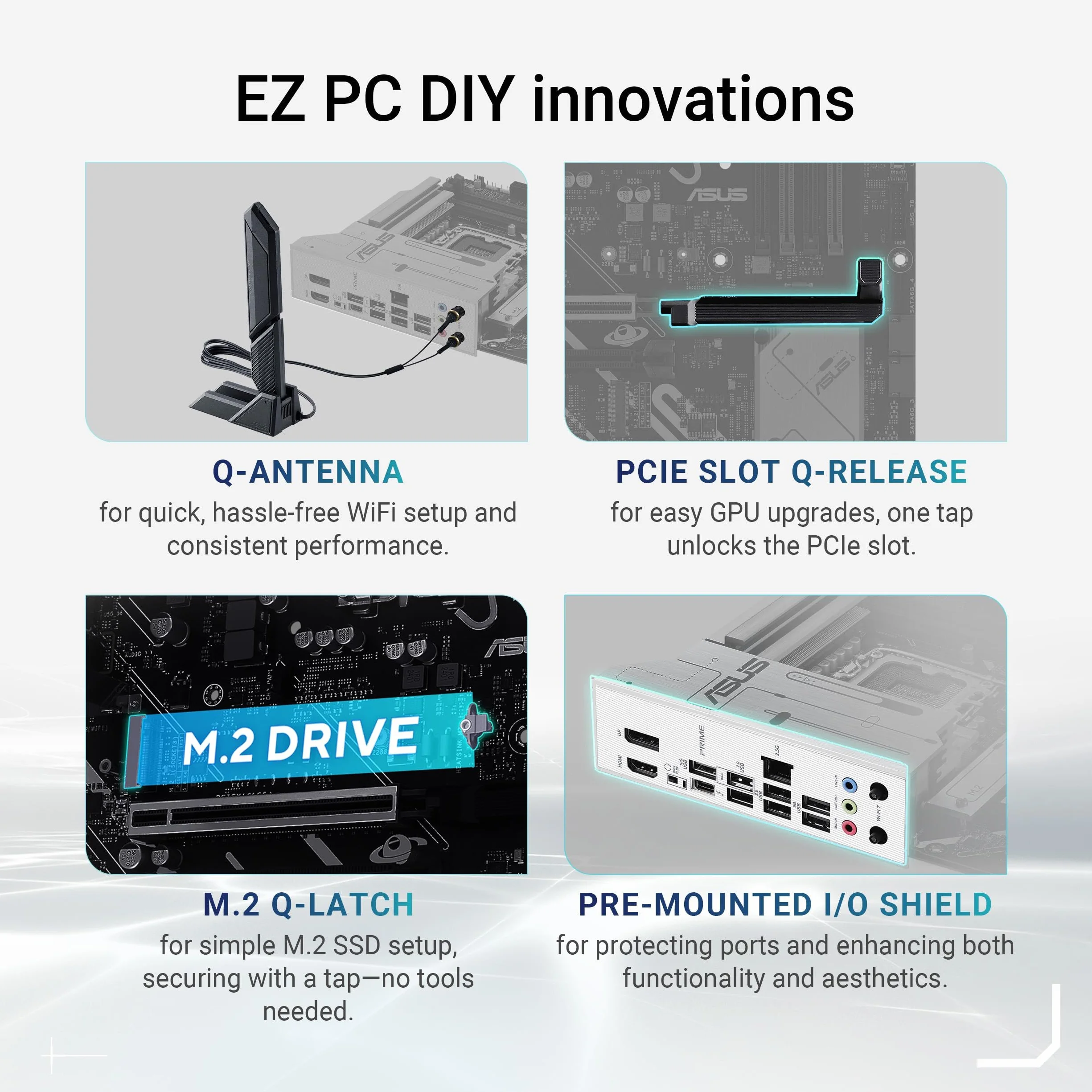ASUS Intel PRIME Z890-P WIFI, Scheda madre Intel ATX, 14+1+2+1 Fasi di Alimentazione, Slot DDR5, PCIe 5.0, GPU di Nuova Generazione, Porta USB-C Thunderbolt 4, Wi-Fi 7, Q-Antenna