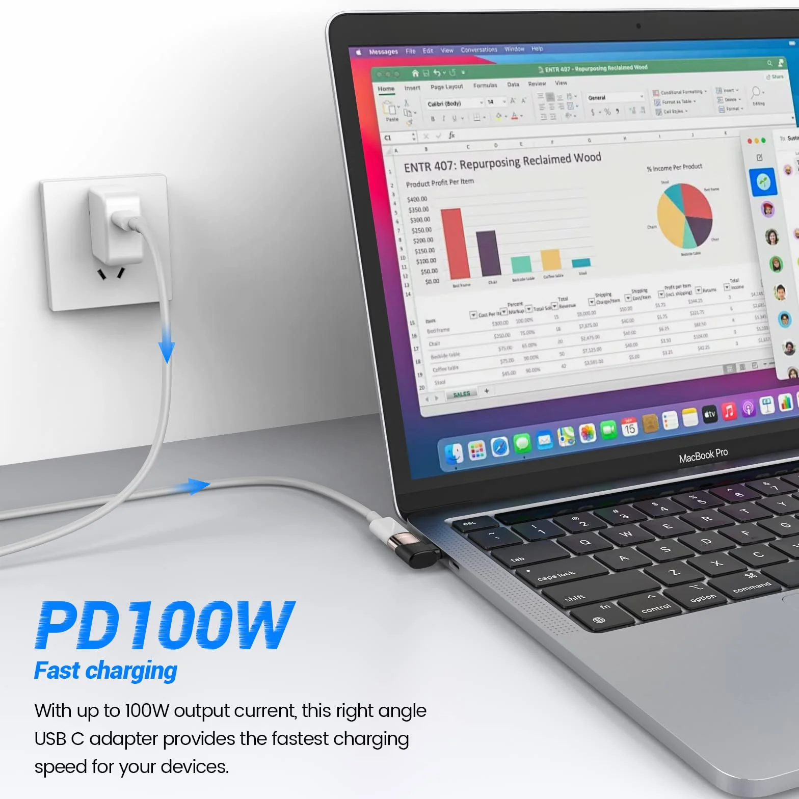MOGOOD Adattatore USB C Angolo 90°, 10Gbps OTG Type-C Maschio-Femmina, Per Steam Deck, Switch, Notebook, Tablet e Telefono