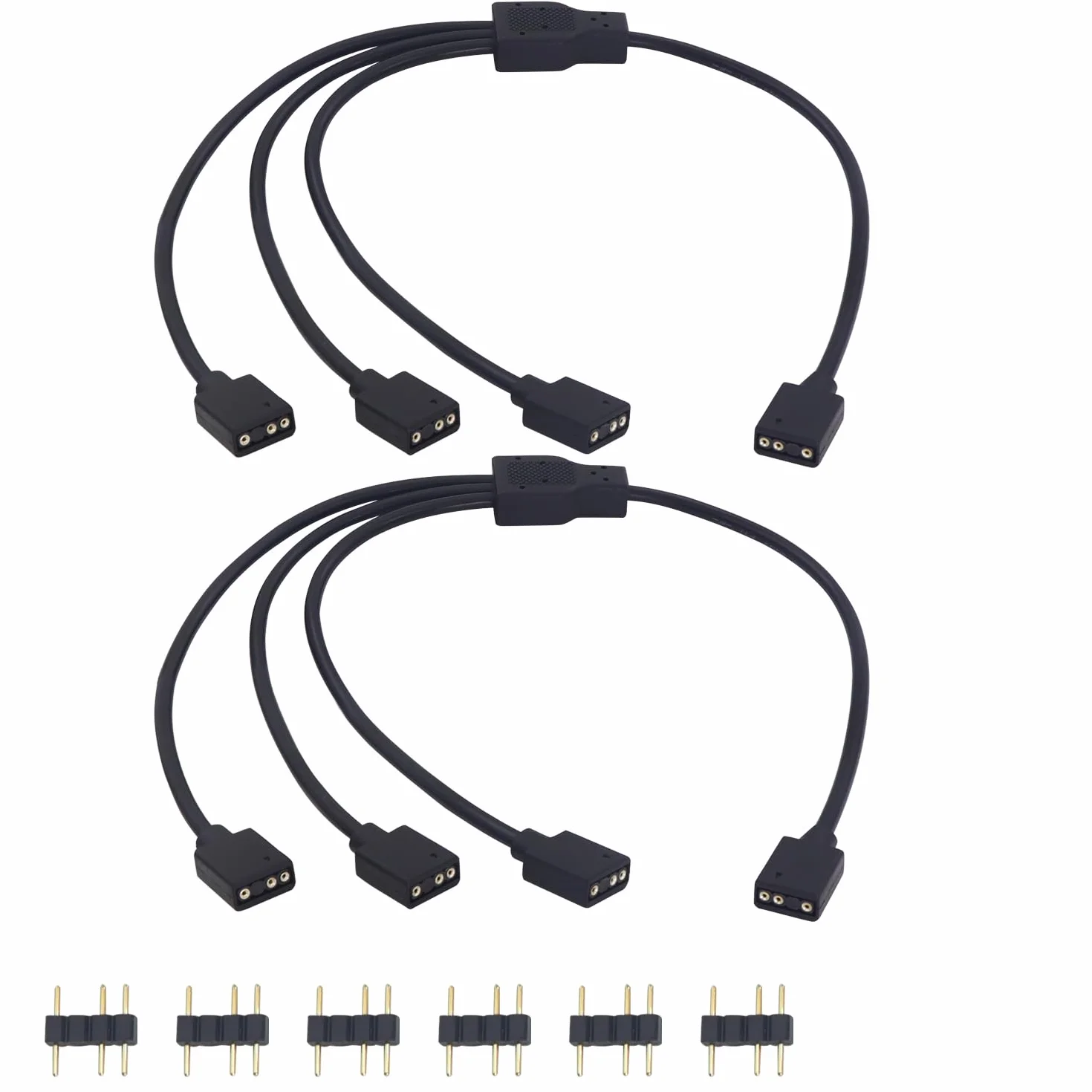 Cavo Splitter ARGB 5V 1 Femmina a 3 Femmina 3 Pin Cavo di Estensione per Espandere Computer PC Fans e Altri Led Series (1 a 3)