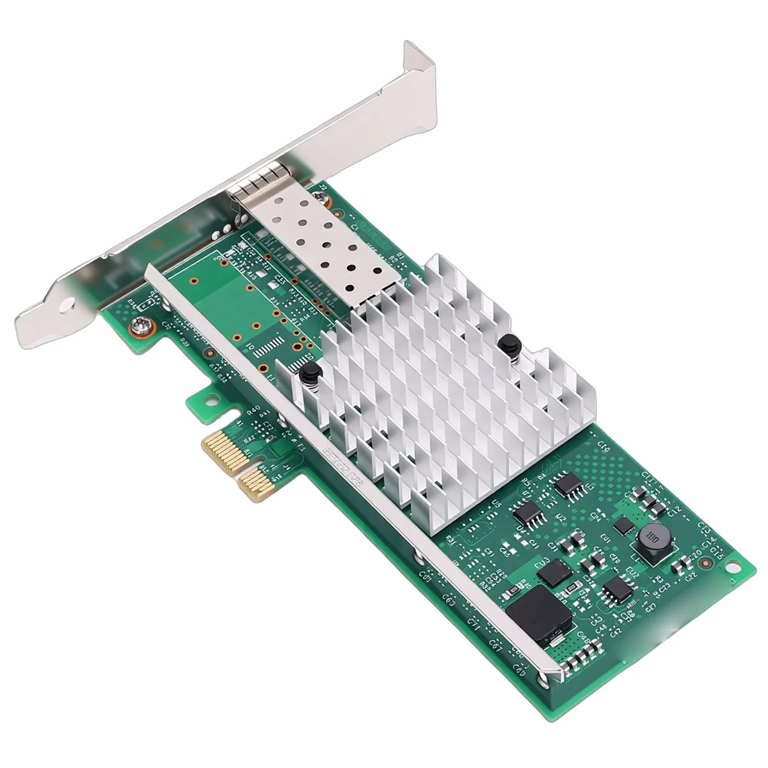 Naroote Scheda di Rete PCIE2.0 X1 da 10 Gb, Adattatore Ethernet da 10 Gb, Adattatore per Scheda di Rete in Fibra con Chip 82599EN, Ideale per Vista 7 8 8.1 10