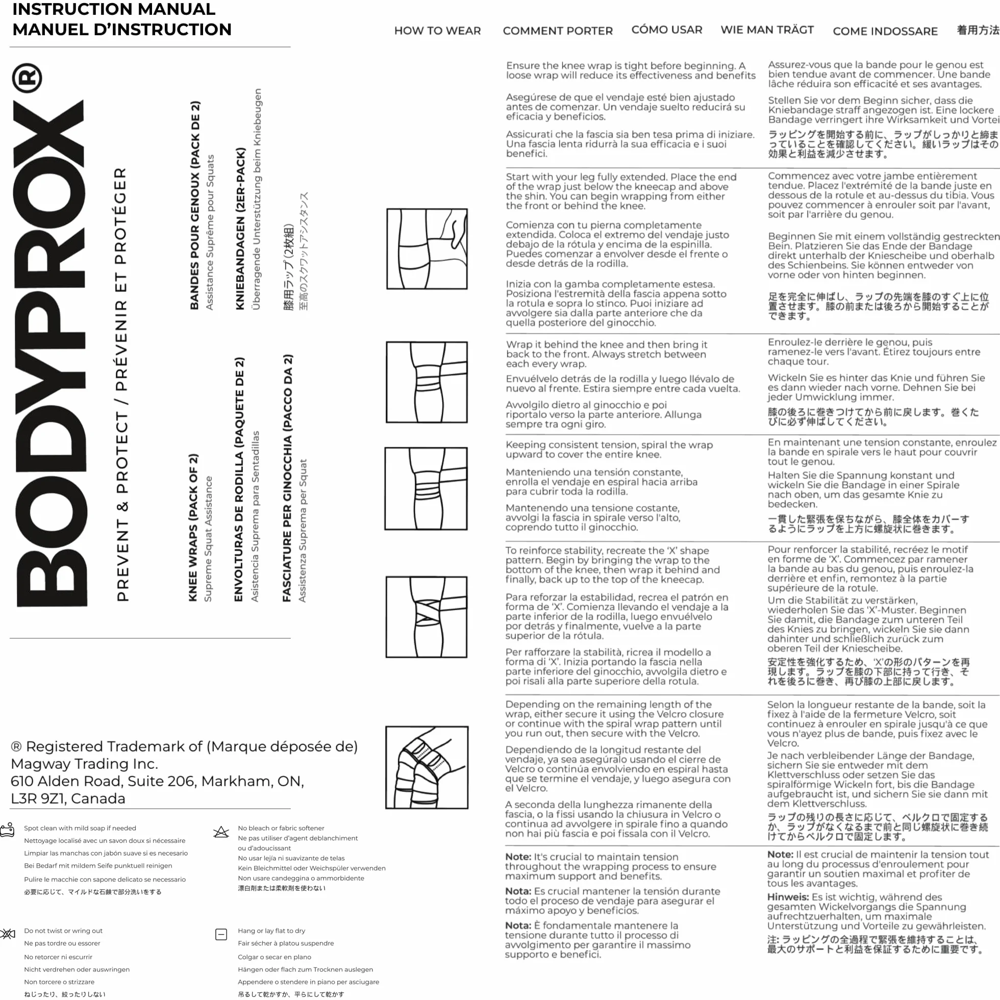 Bodyprox Ginocchiera per squat, sollevamento pesi, powerlifting, leg press e cross training