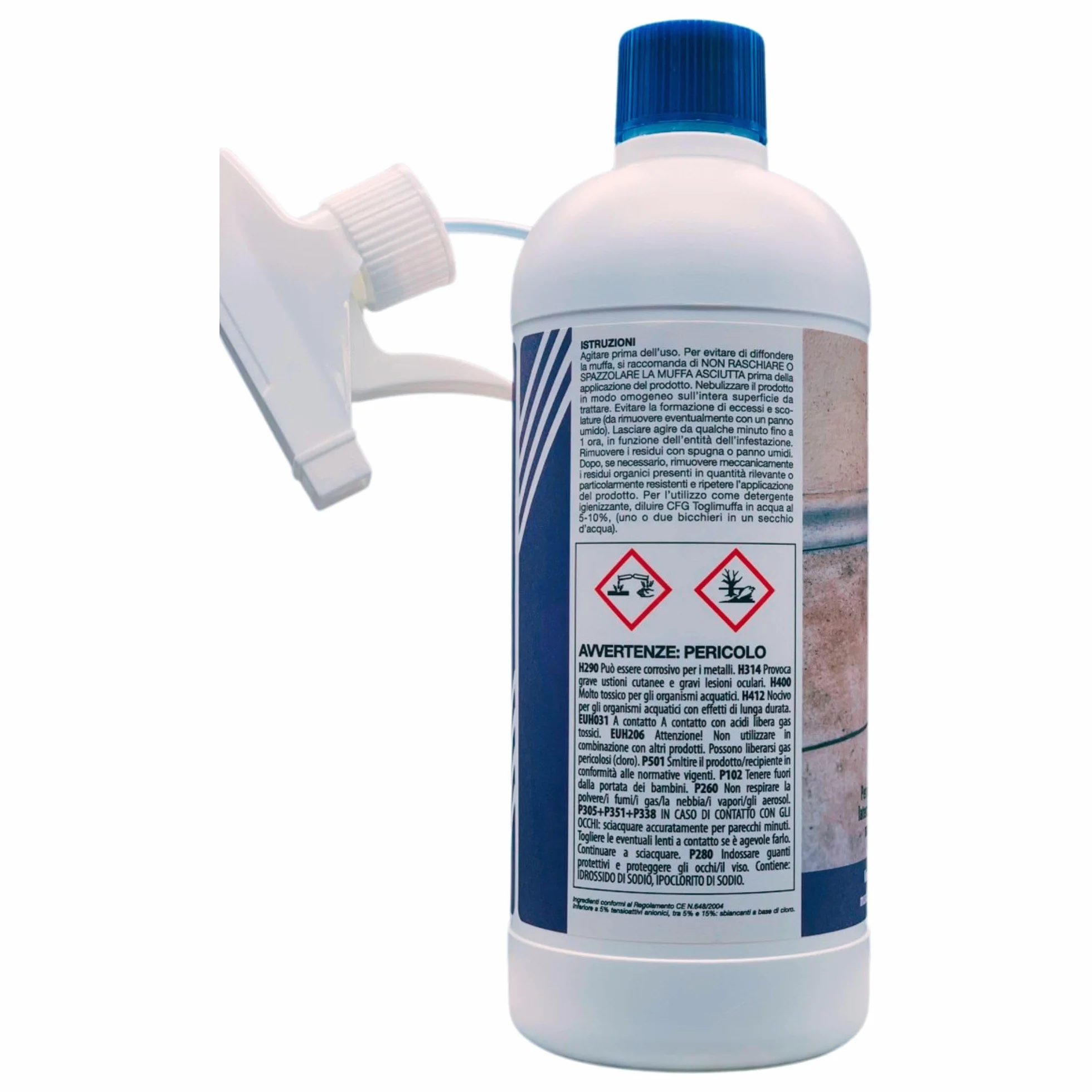 TOGLI MUFFA Flacone Con Spruzzino 750ml (2 Flaconi) Rimuove Muffa Muschio Alghe