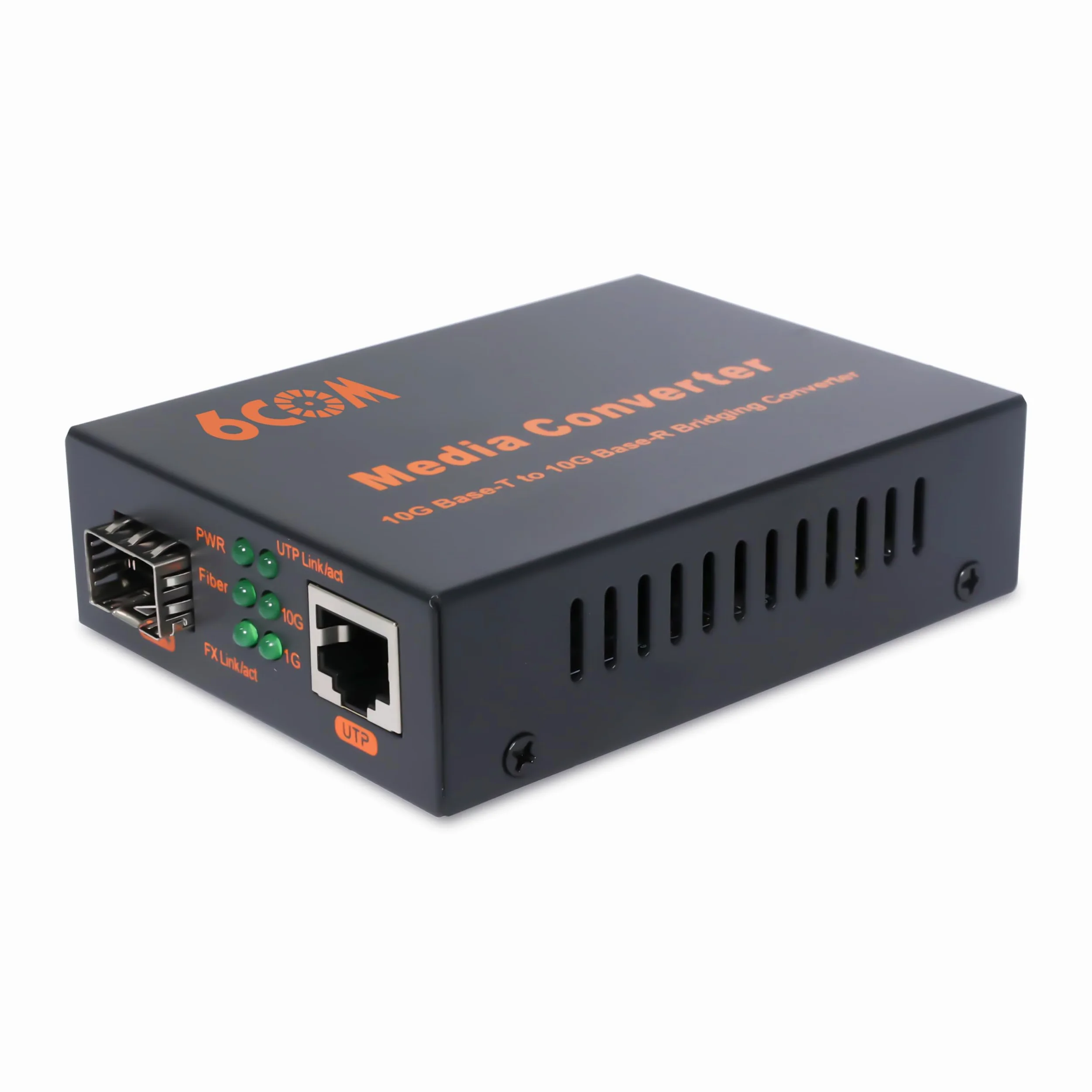 6COM GIGA - Convertitore multimediale in fibra da 10G SFP a RJ45, 1 slot RJ45 per negoziazione automatica da 1000 M/2,5 G/5G/10GBase-T a 1 slot SFP+ 10GBase-X, supporto ricetrasmettitore 10GBase-SR/LR