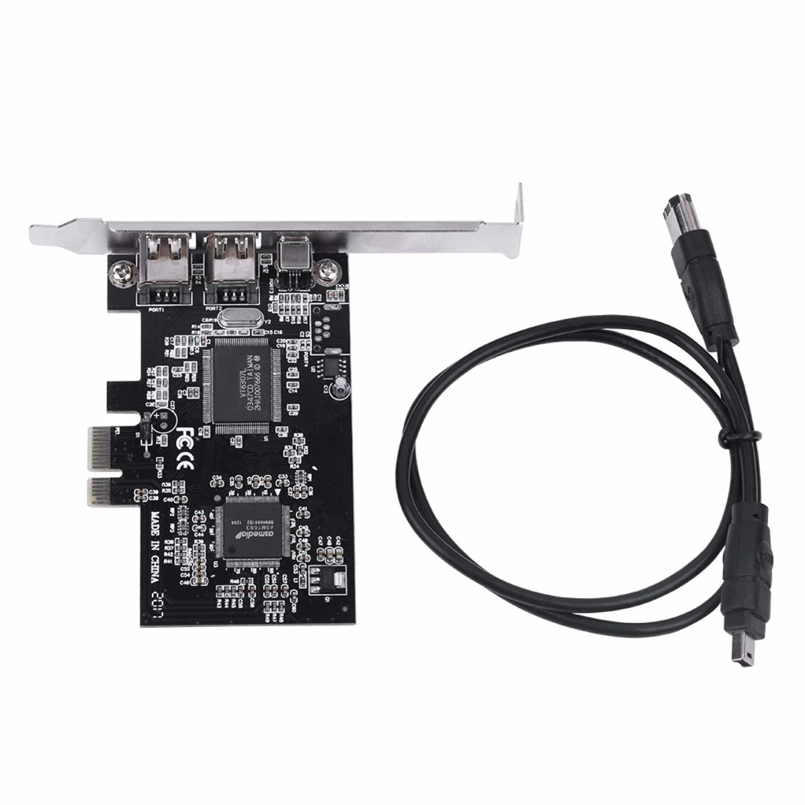 Scheda PCIE FireWire, PCI-E PCI Express FireWire 1394a Scheda Controller IEEE 1394 con Cavo Firewire per 10/8/7 / Vista/XP / 2000 / Me / 98SE