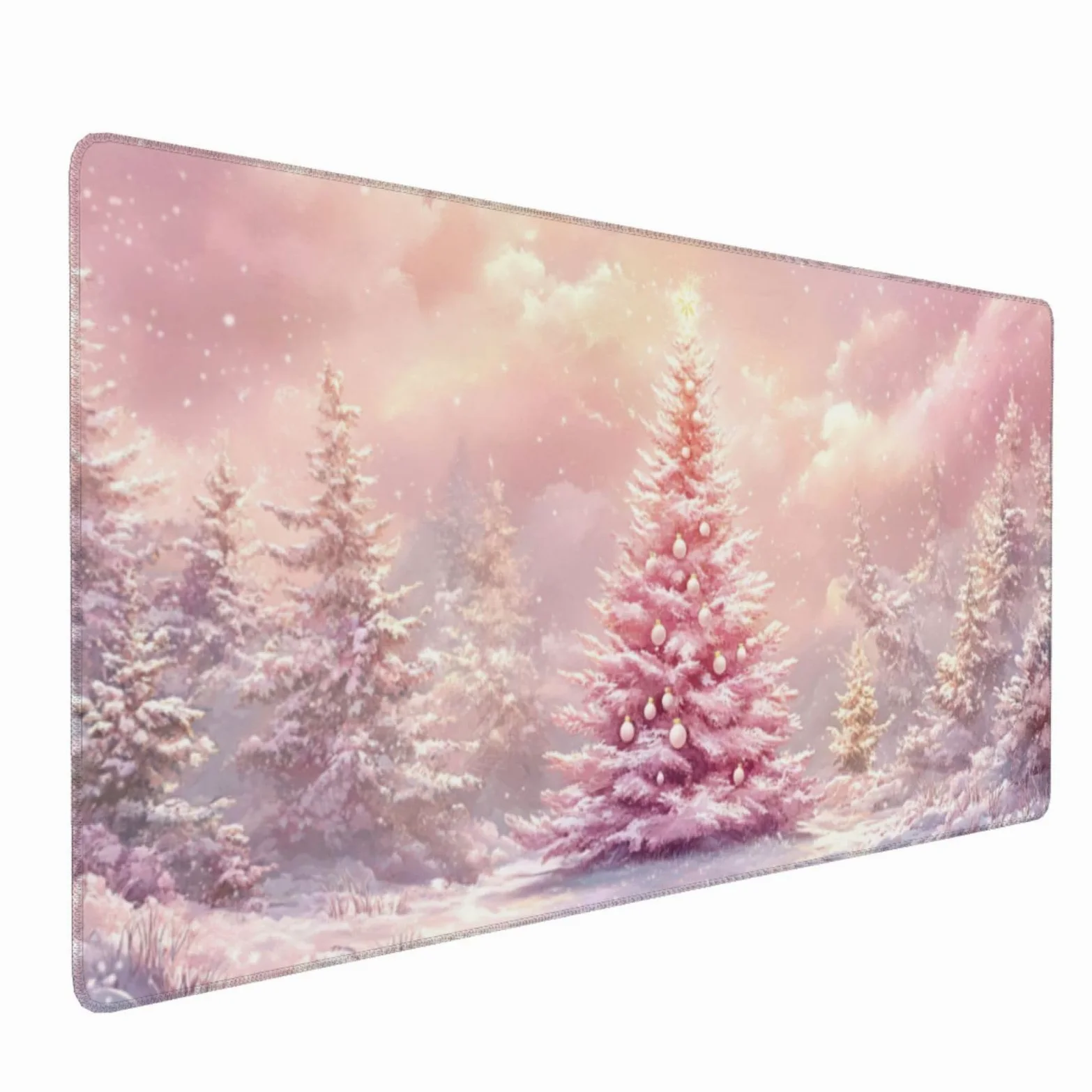 Rosa Tappetino Gaming 800x300x3mm XXL Grande Tappetino ScrivaniaAlbero di Natale, Bordi Cuciti Tappetino per Mouse ad Tracciamento di Precisione Migliora precisione e velocità, Accessori Ufficio-z290