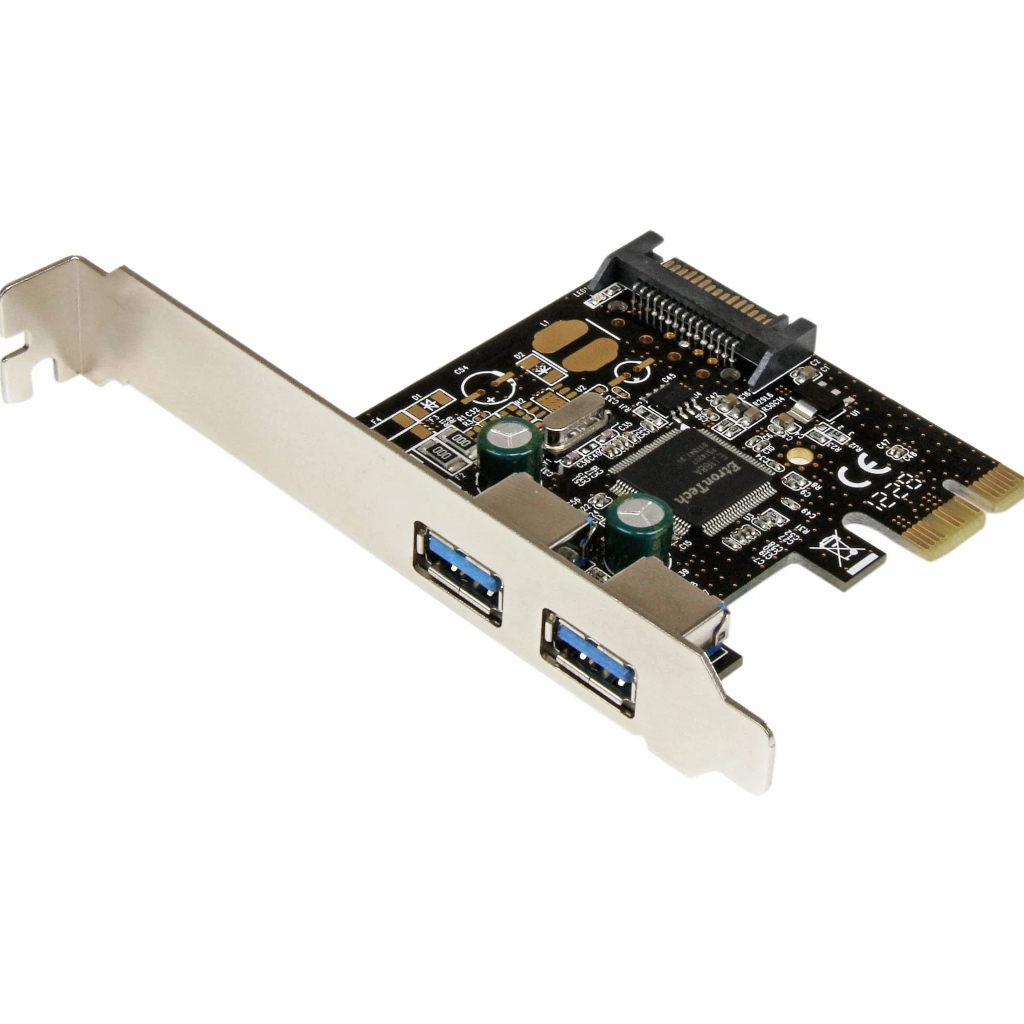 Startech.Com Scheda con Troller USB Superspeed 3.0 PCie PCI Express a 2 Porte con Alimentazione Sata