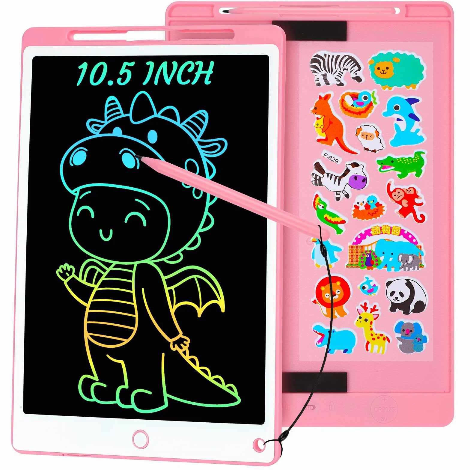 Tavoletta Grafica LCD 10.5 Pollici per Bambini con Pulsante Elimina e Blocco, Rosa