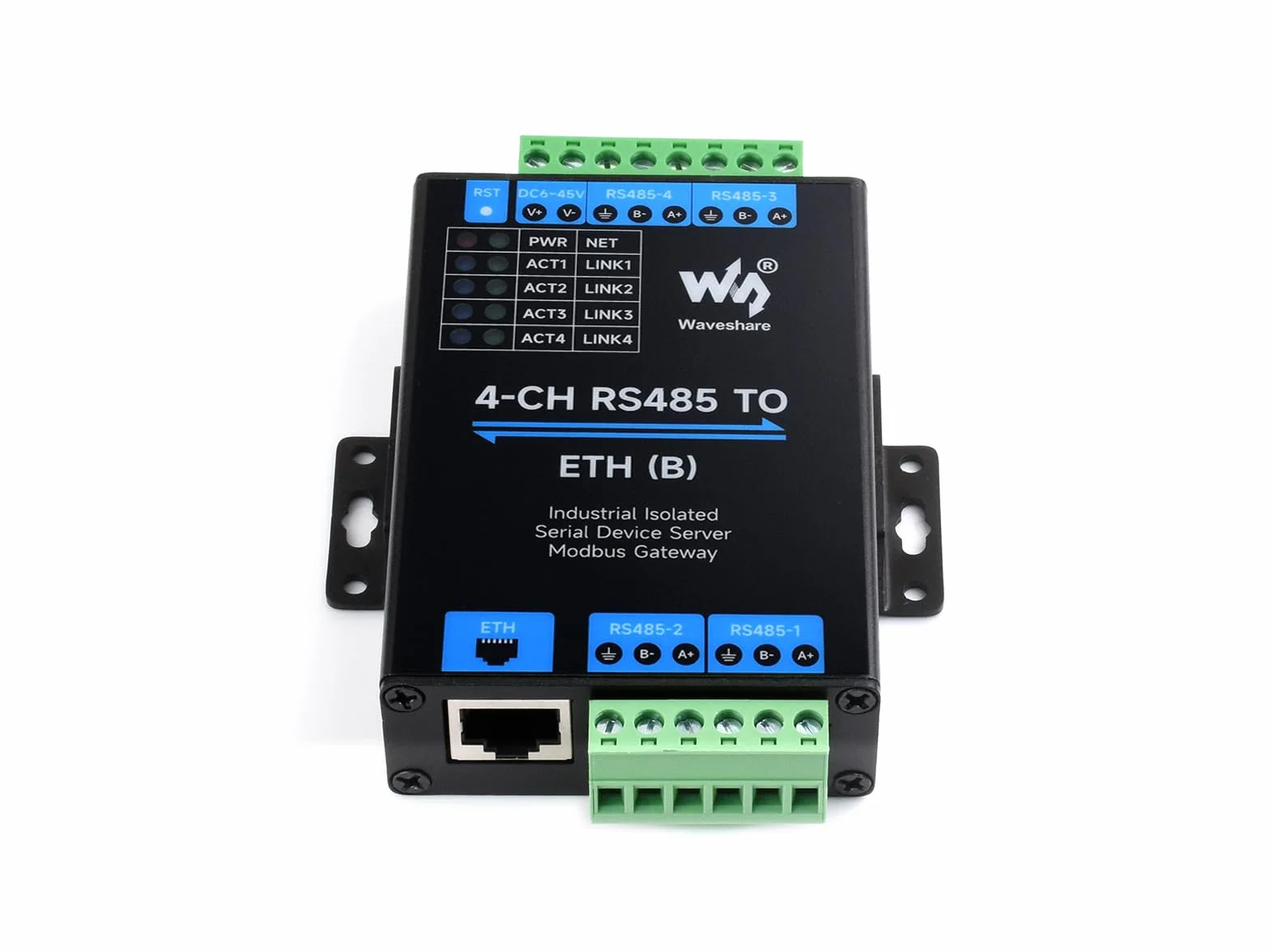 Waveshare 4-Ch RS485 to RJ45 Ethernet Serial Server Modbus Gateway