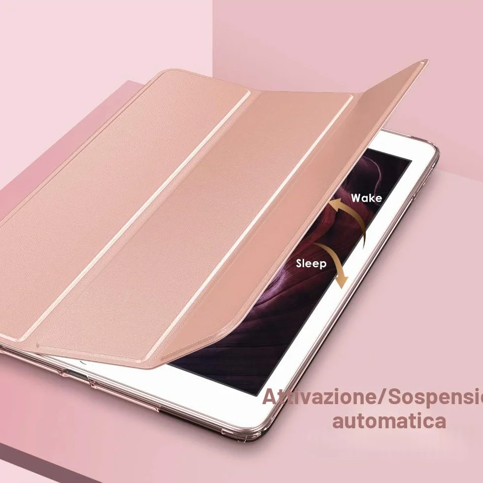 MoKo Cover per iPad 10,2" 9a Gen. 2021 8a Gen. 2020 7a Gen. 2019 Custodia Ultra Sottile Leggero Tri-fold Auto Sveglia/Sonno Retro TPU, Oro Rosa