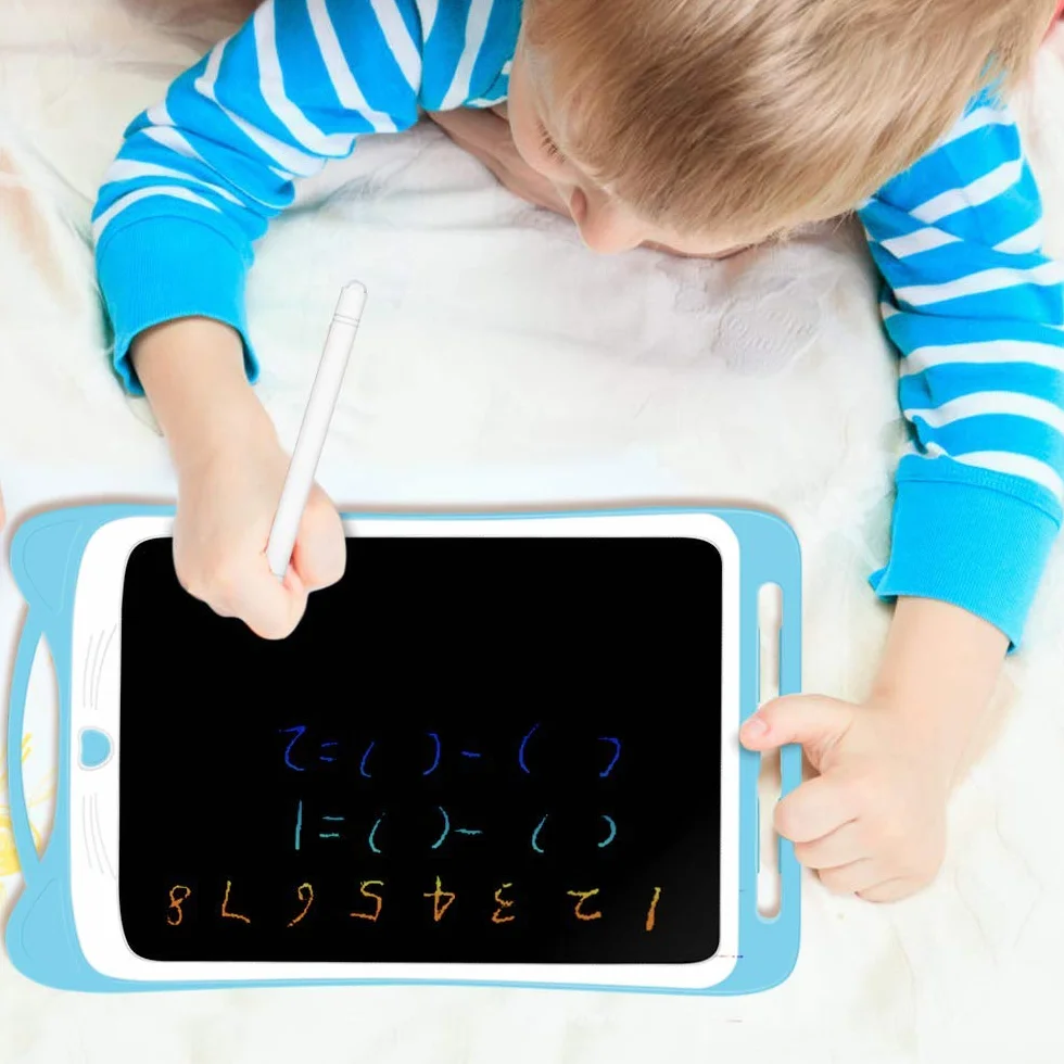AGPTEK Tavoletta Grafica LCD Scrittura 12 Pollici Colorato con Pulsante di Blocco,Lavagna da Disegno Cancellabile Portatile Tavoletta Scrittura per Bambini Studenti Progettista Blu