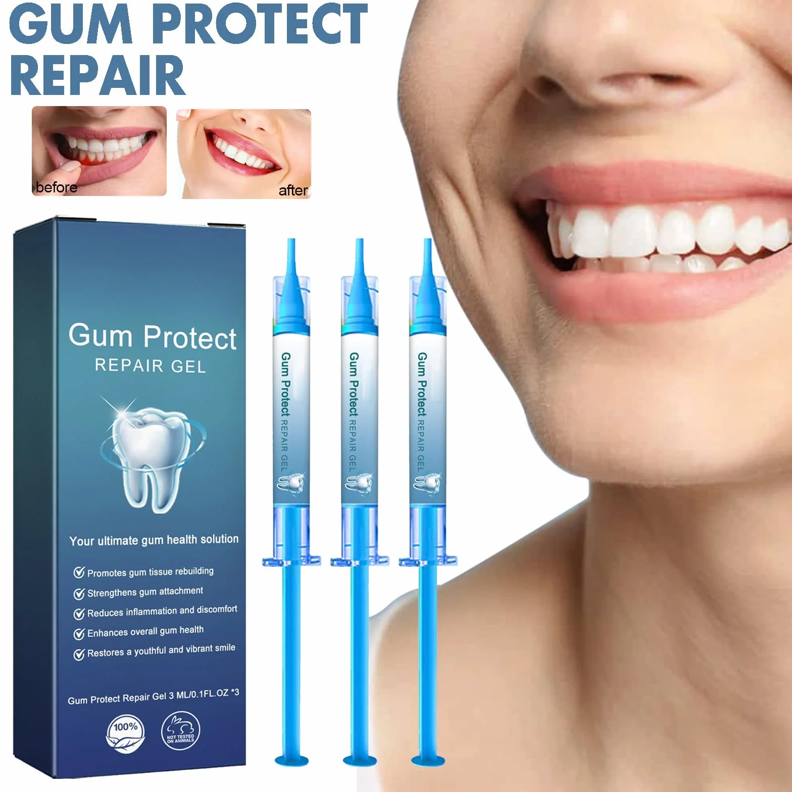 Dentizen Gel Terapia Gengivale Riparazione Gomma Penna Sbiancante