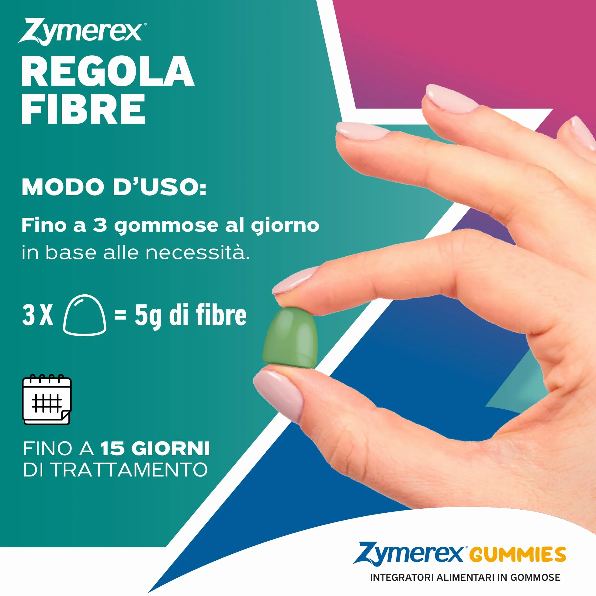 Zymerex REGOLA FIBRE Gummies 45 gommose Integratore fibre regolarità intestinale