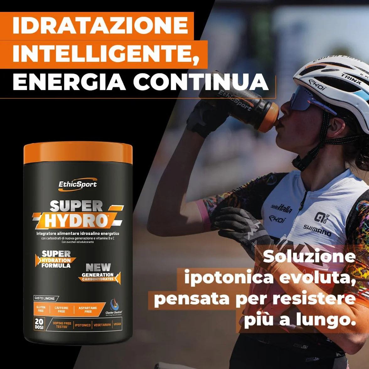 EthicSport SUPER HYDRO Integratore idrosalino energetico 500 g Limone