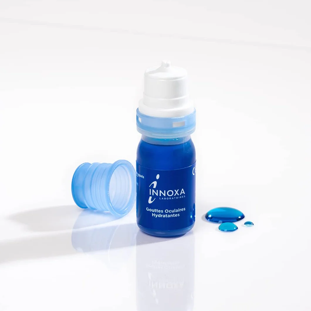 INNOXA Gocce oculari formula blu Sbianca occhi rossi Idrata Rinfresca occhi secchi stanchi Sterile senza conservanti Pack 2x10ml