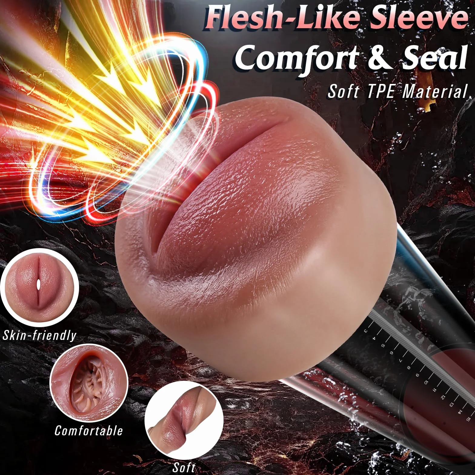 Masturbatore Uomo Sex Toys - Pompa Vacuum con Vagina Silicone Finta per Pene