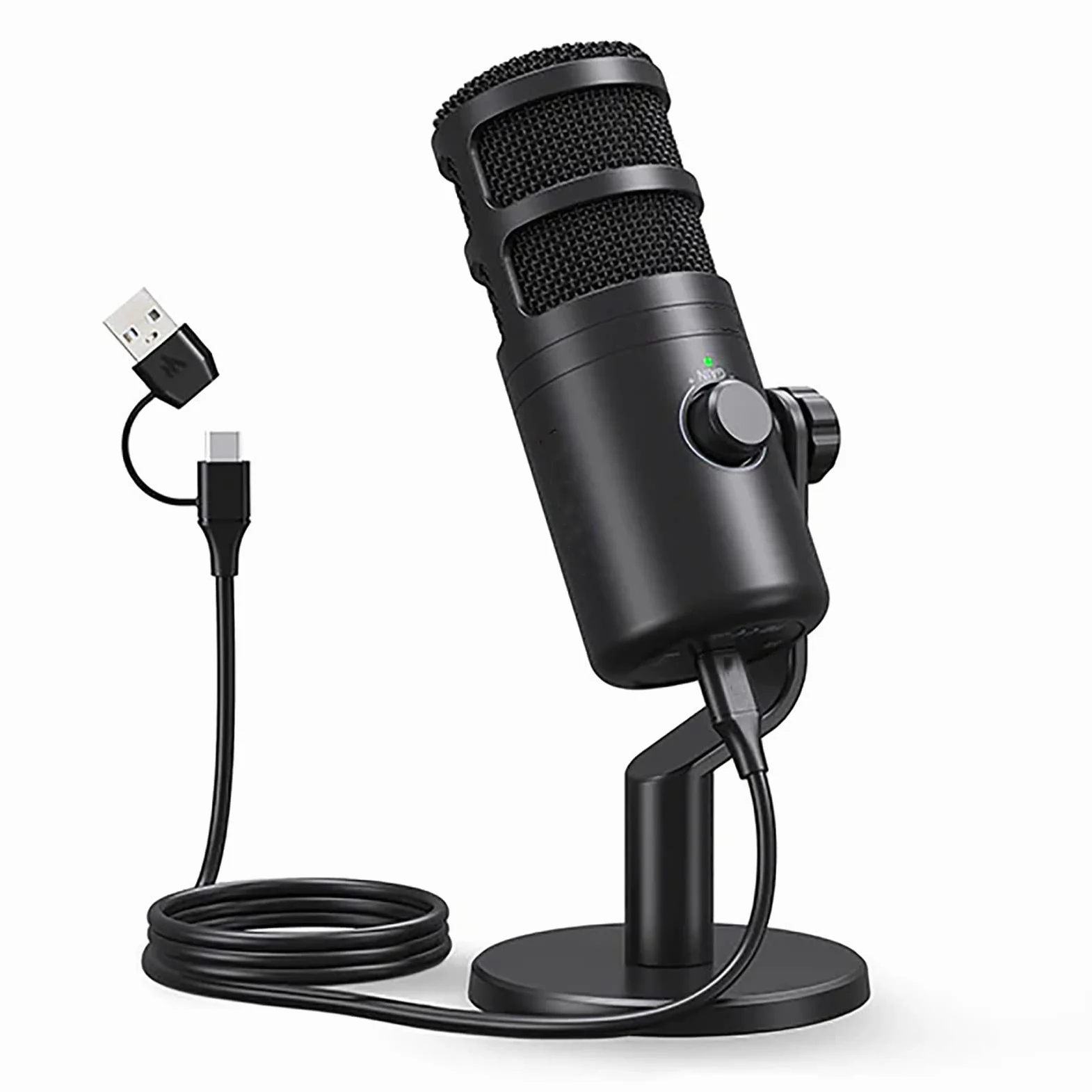 Microfono USB, Microfono Cablato Per Registrazione Dal Vivo E Doppiaggio, Rete a Prova Di Pop a Doppio Strato Integrata, Adatto Per Podcasting, Streaming Multimediale E Creatori Di Contenuti