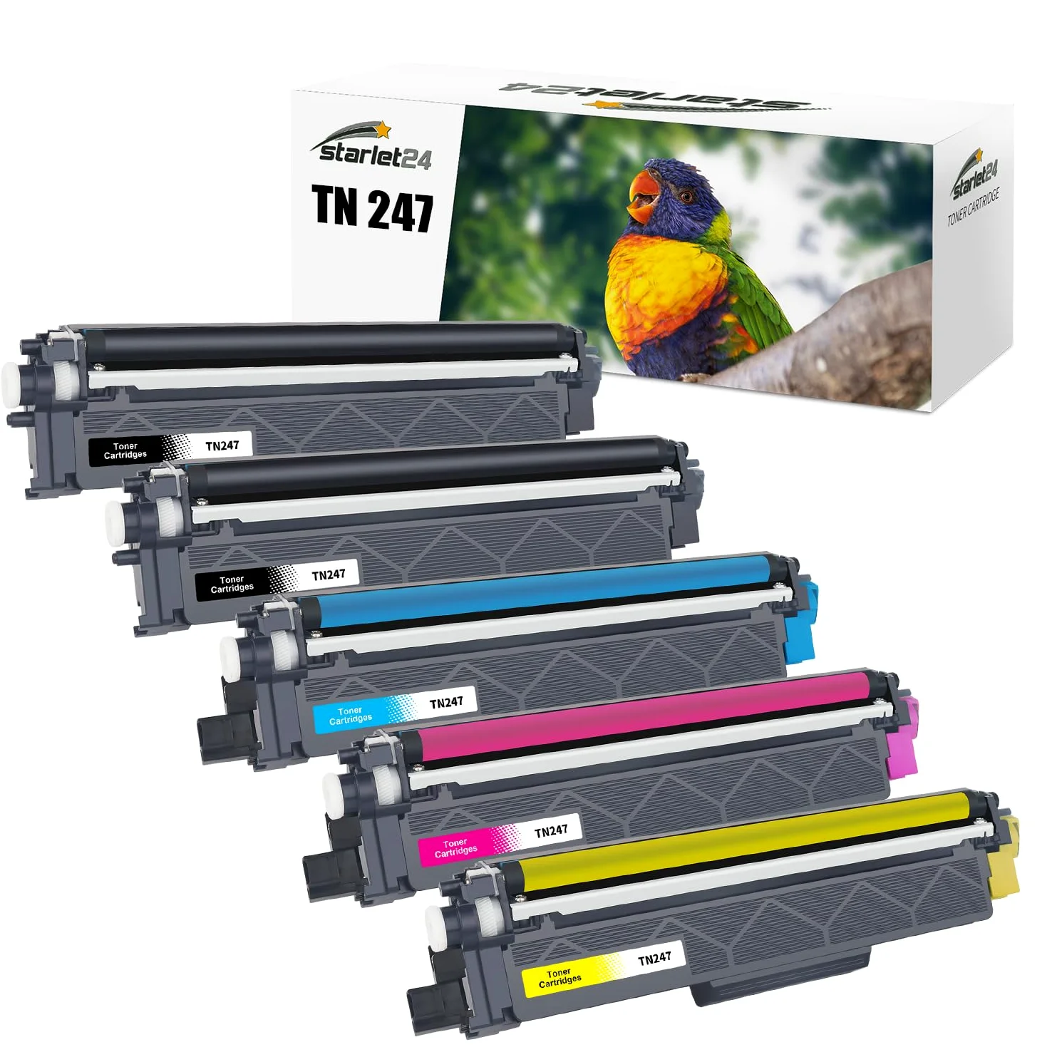 Starlet24 TN247 CMYK Toner Compatibile per Brother TN247 TN243 TN-247 TN243 | per MFC-L3750CDW MFC-L3770CDW MFC-L3710CW DCP-L3550CDW DCP-L3510CDW HL-L3230CDW MFC-L3730CDN (5-Pack)