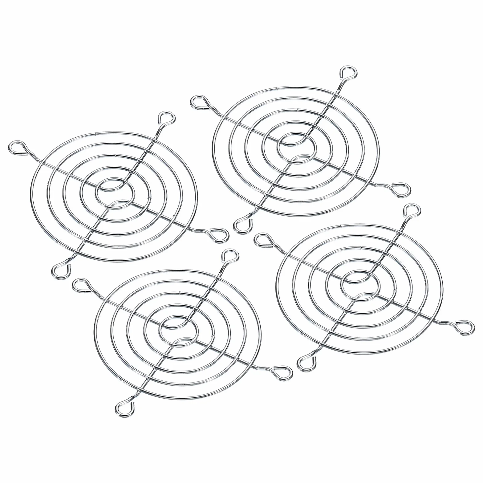 PATIKIL 4pz Griglia per Ventola Dito, 80mm, Metallo, Argento, Compatibile con Computer Desktop e Altri Dispositivi
