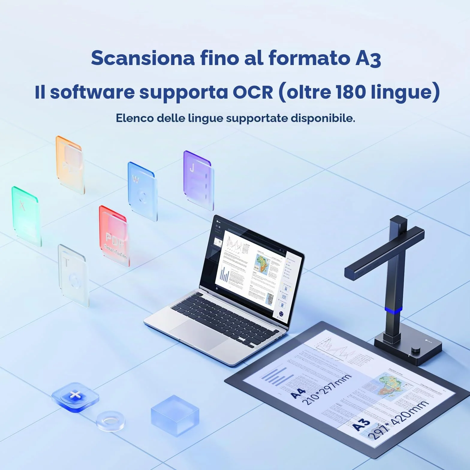 CZUR Shine Ultra Pro 24 MP Scanner Documenti Portatile A3 OCR Luce Riempimento Home Office Windows macOS