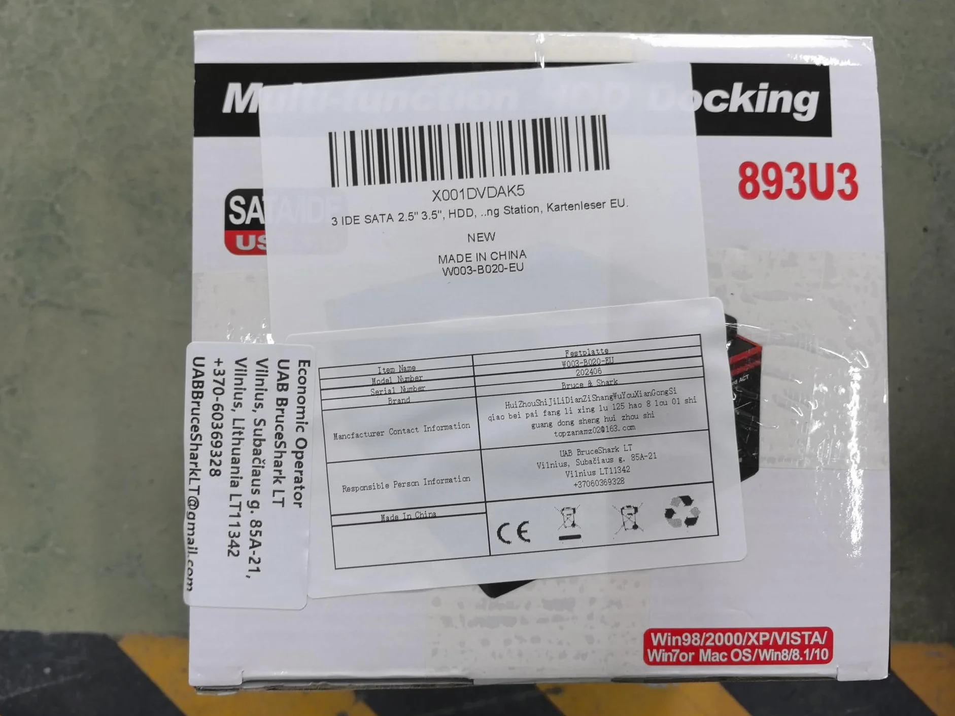 Stacja dokująca do klonowania dysków HDD 2.5" 3.5" SATA IDE z czytnikiem kart EU
