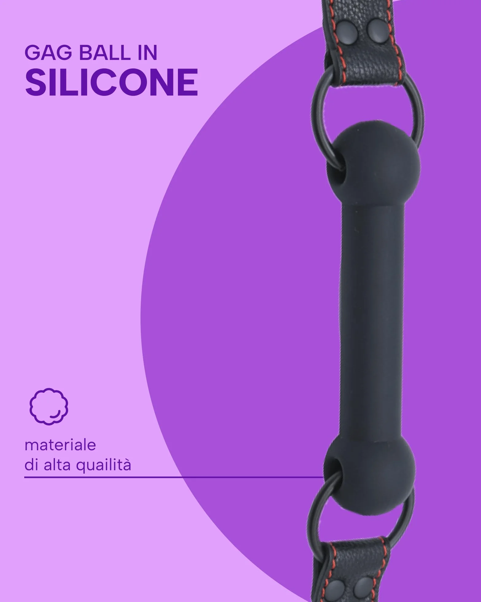 MySecretCase Silicone Ball Gag IPX7 Regolabile per BDSM Coppie Accessori Sessuali