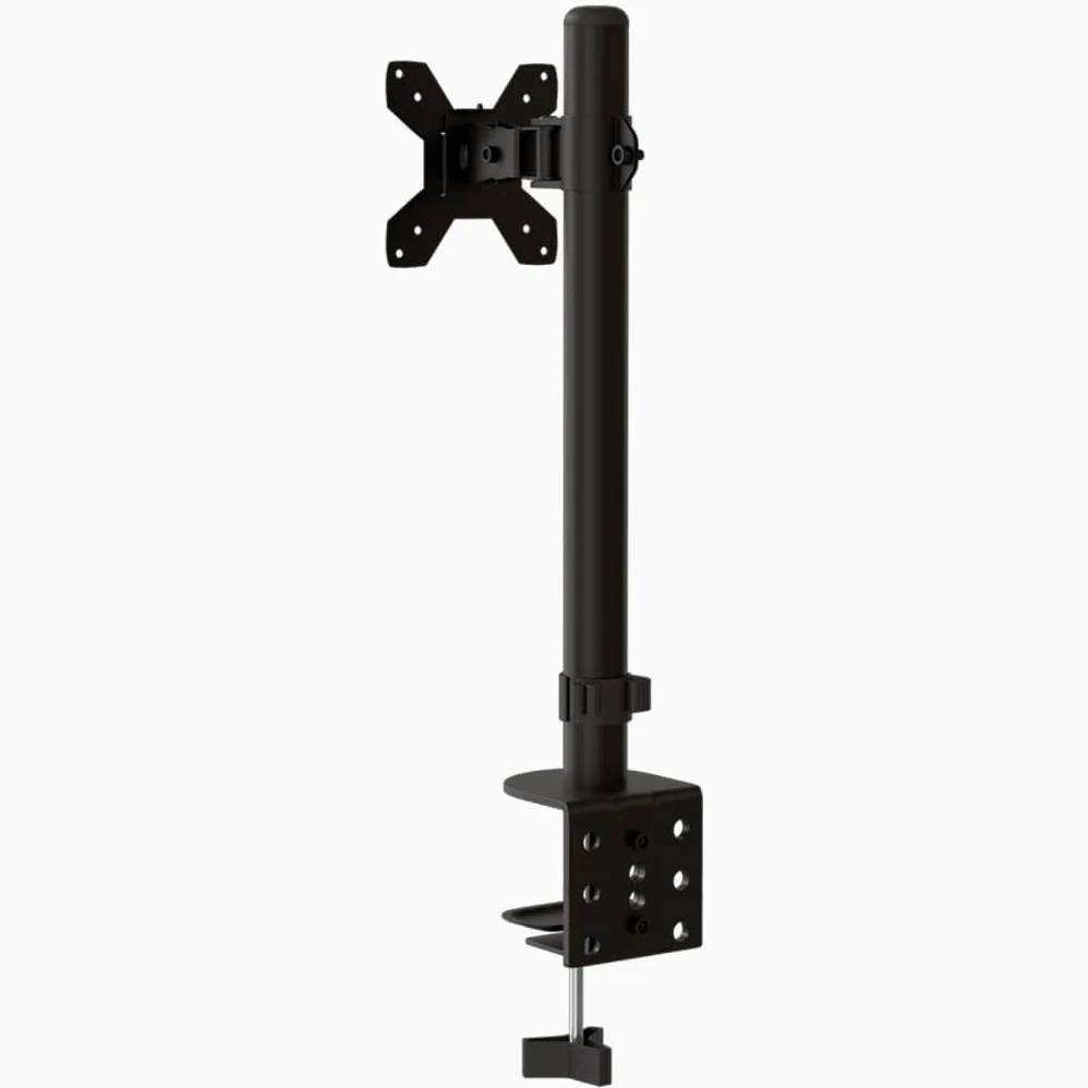 Supporto per monitor in acciaio, supporto per monitor VESA 75/100 mm per schermi da 13-32 pollici, regolabile in altezza, orientabile, inclinabile, portata fino a 10 kg, supporto da tavolo per