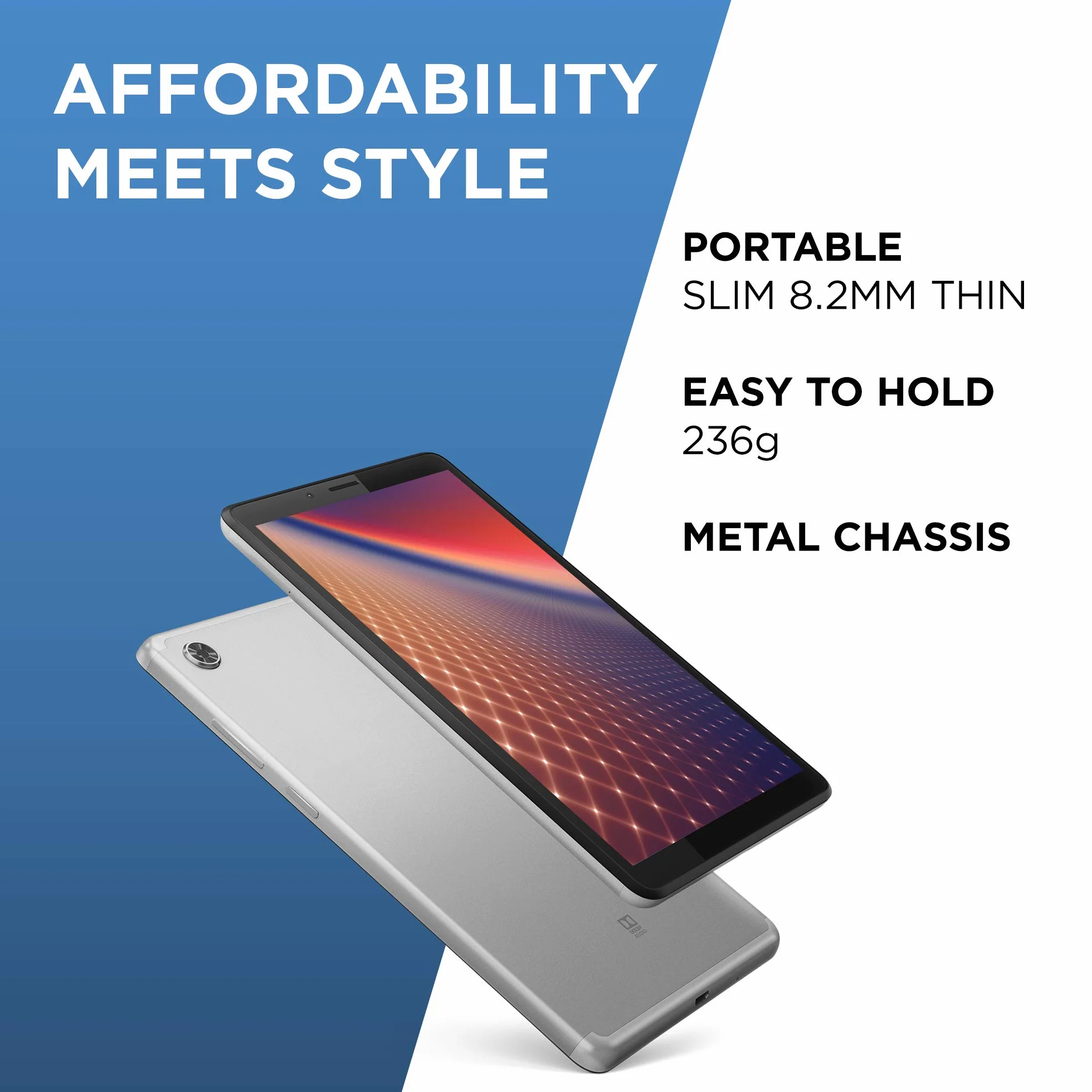 Lenovo Tab M7 7" HD Tablet 1 GB RAM 16 GB eMMC Android Pie Grigio platino Ricondizionato