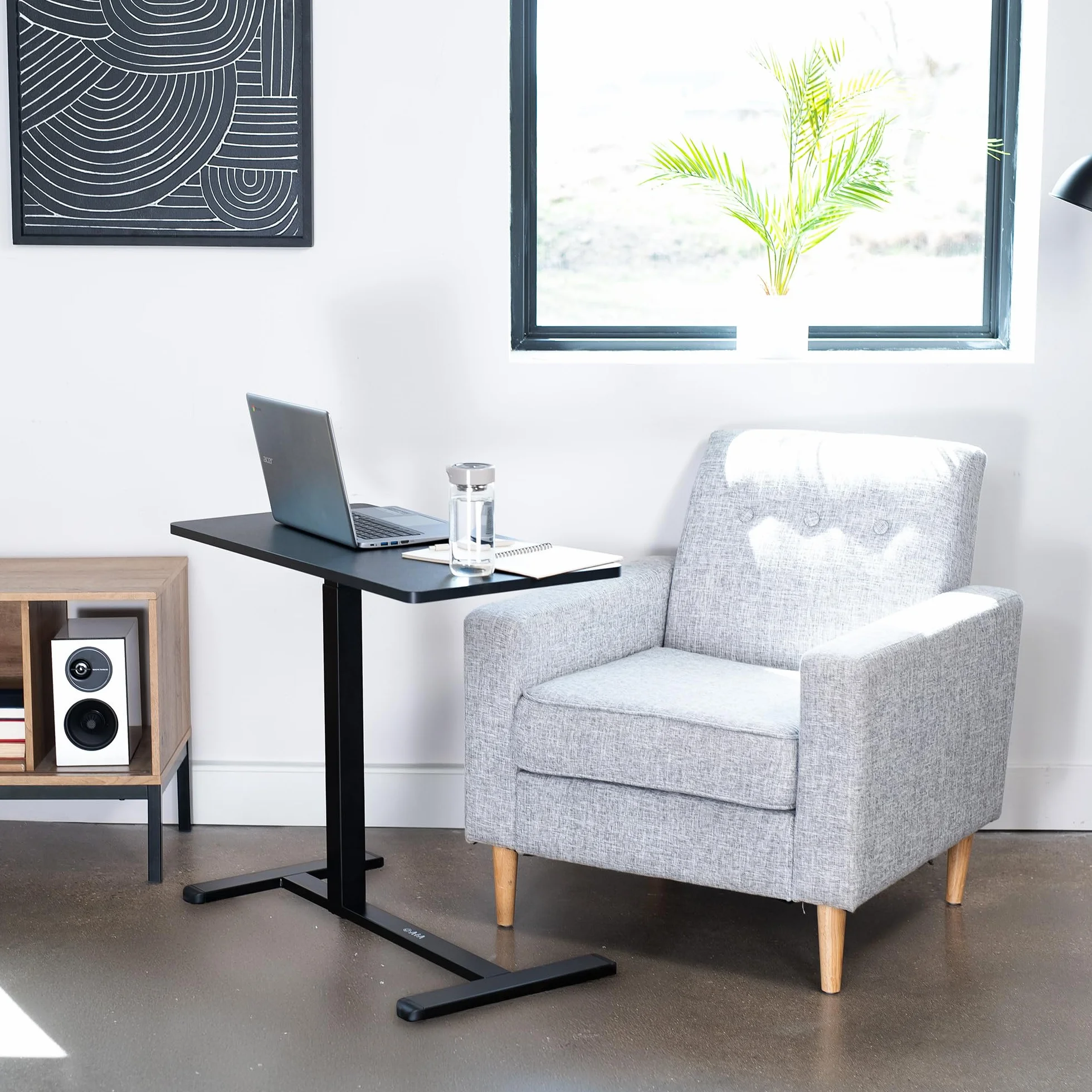 VIVO CART-V02L - Tavolino da letto con ruote nascoste, per divano e computer portatile, 81,3 x 40,6 cm, colore: nero