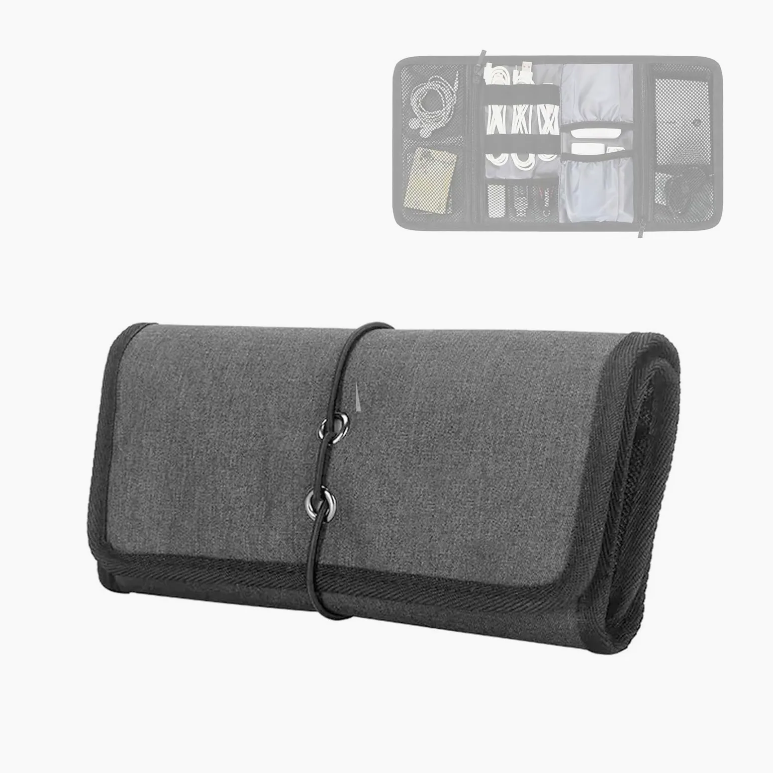 Borsa organizer for cavi, portatile impermeabile leggero da viaggio(Black)