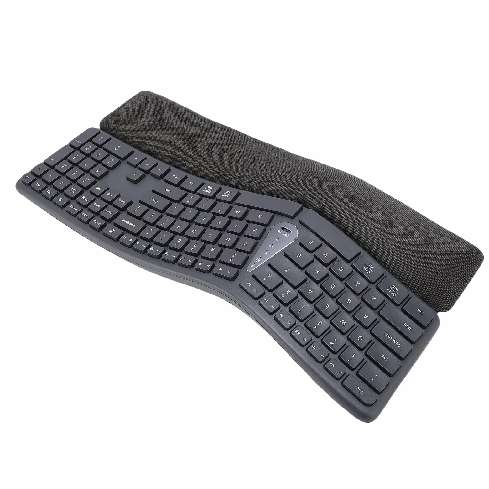 Irfora Tastiera Ergonomica Divisa, Wireless 2.4G, 111 Tasti, Ricaricabile, con Poggiapolsi imbottito.