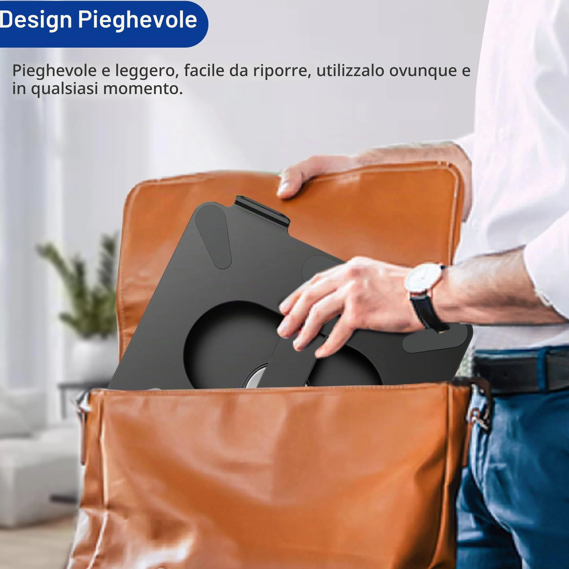 BESIGN LSX7 Supporto PC Portatile con Base Girevole a 360°, Supporto per Portatile Ergonomico, Supporto per Laptop Compatibile con Portatili da 10-15.6" (Nero)
