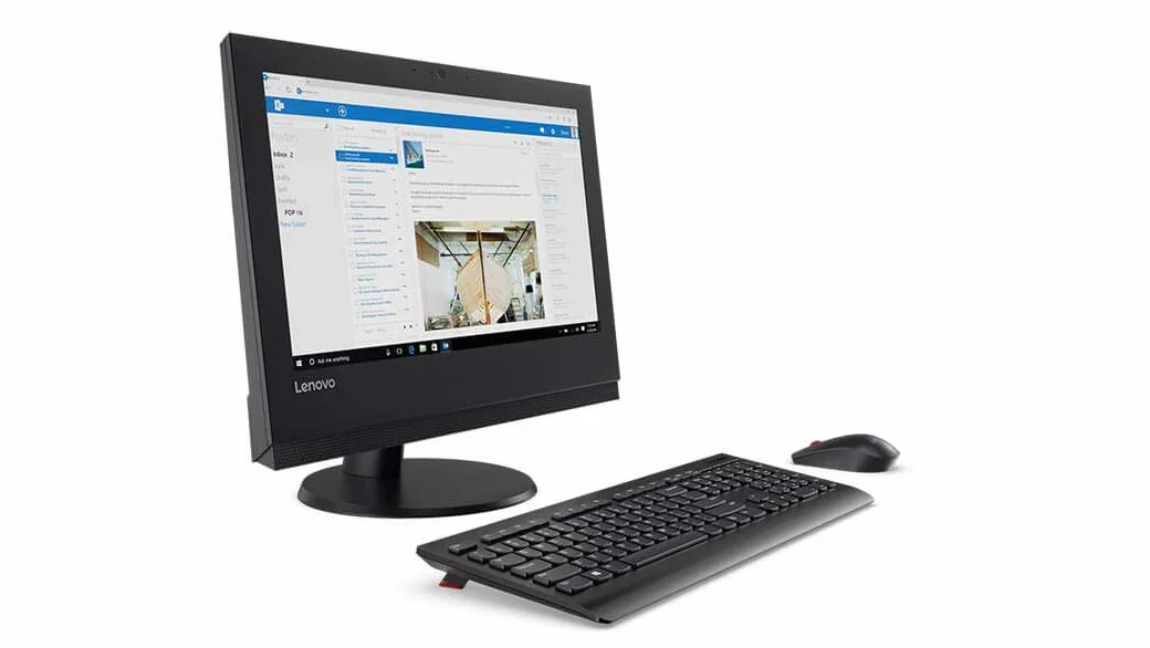 Lenovo ThinkCentre V310z All in One Desktop PC 19,5" Intel Core i3-7100 8 GB RAM 256 GB SSD WLAN Bluetooth Windows 11 Pro Ricondizionato
