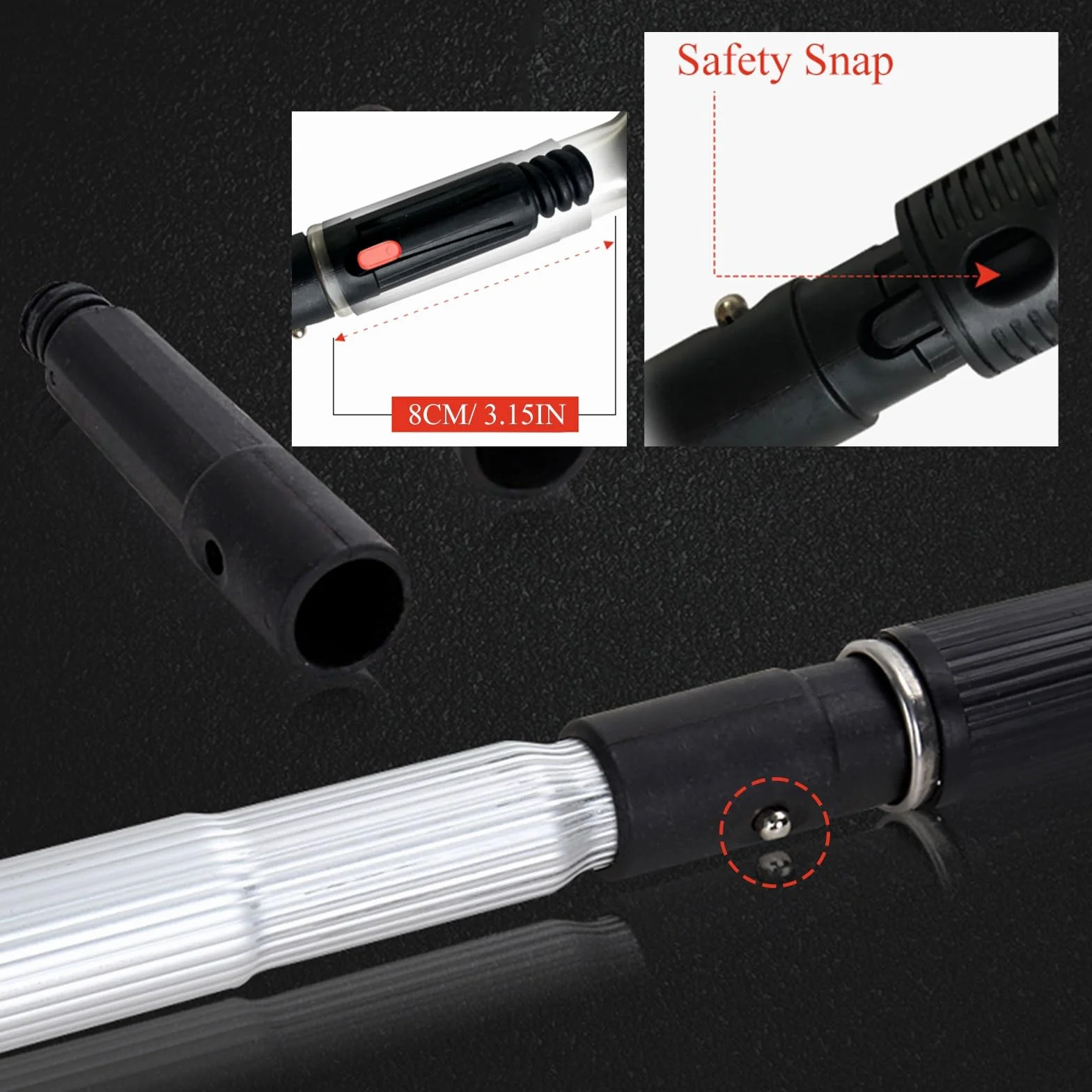 Asta Telescopica Pulizia Vetri Professionale Estensibile 10 9 8 6 5 2.4 1.4 M Tergivetro
