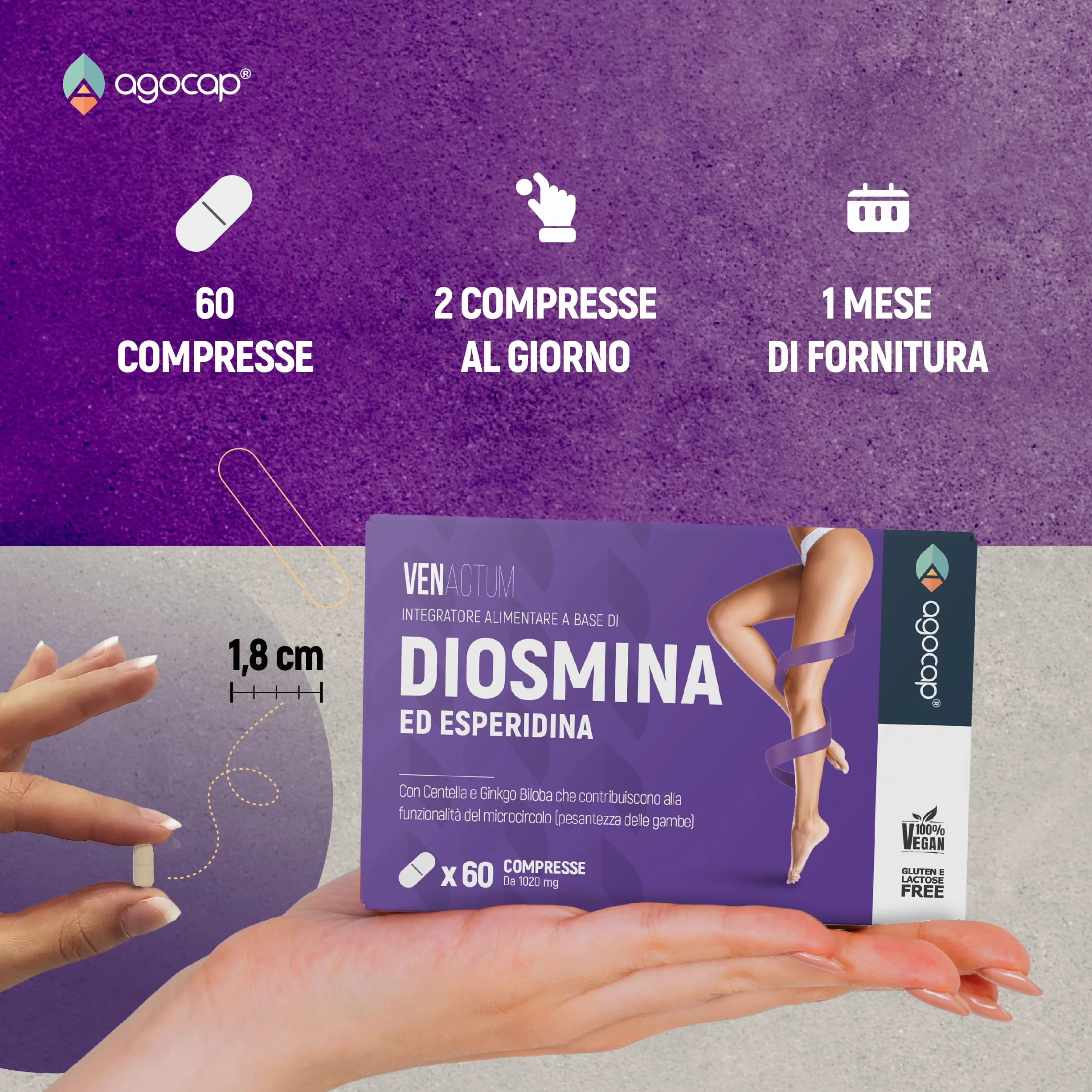 Venactum Diosmina Esperidina 60 compresse per Circolazione gambe e Vene Varicose