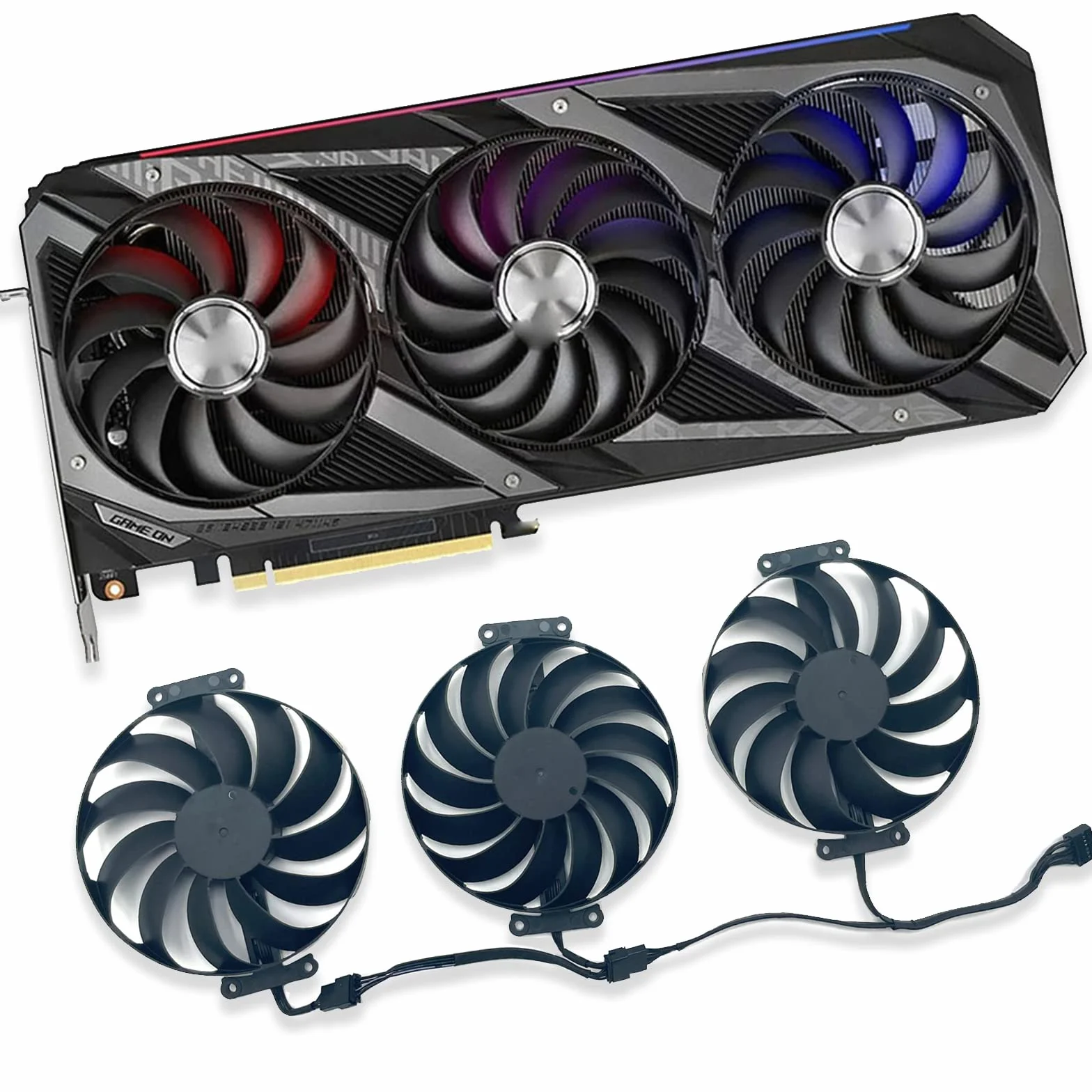 Ventole di raffreddamento per scheda grafica ASUS ROG STRIX OC GeForce RTX 3060 Ti 3070 3080 3090 Ventilatore (Fan-ABC)