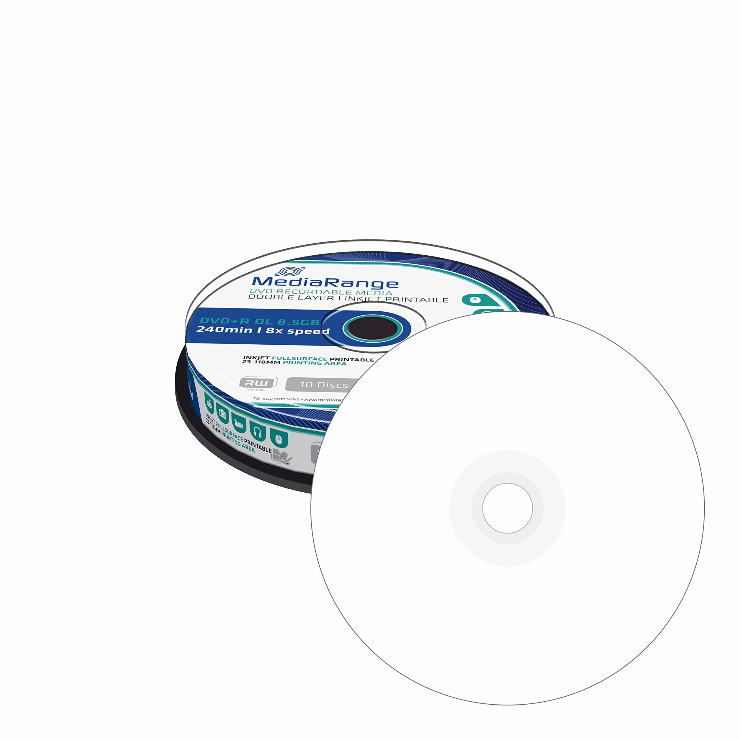 MediaRange MR468 Confezione Dvd+R, Bianco