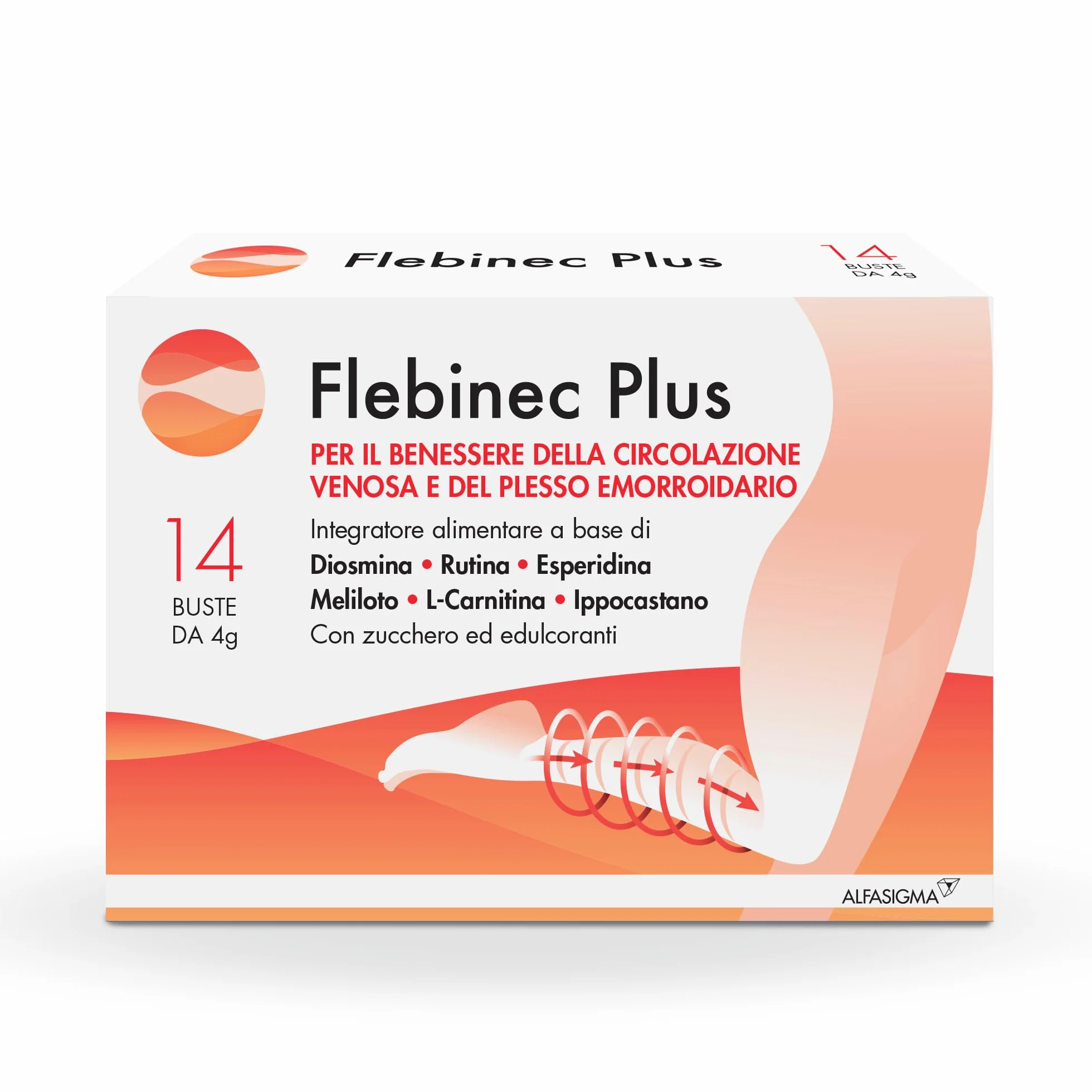 Flebinec Plus Integratore Alimentare Tonico Venoso 14 Bustine