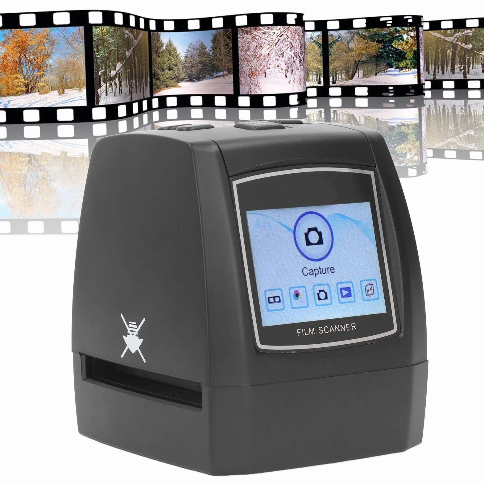 Fockety Scanner per pellicole Negative, USB2.0 22MP Display TFT a Colori da 2,4 Pollici Scanner per pellicole digitali USB 5V1A Scanner per Diapositive per studi fotografici Istituti di Ricerca TV