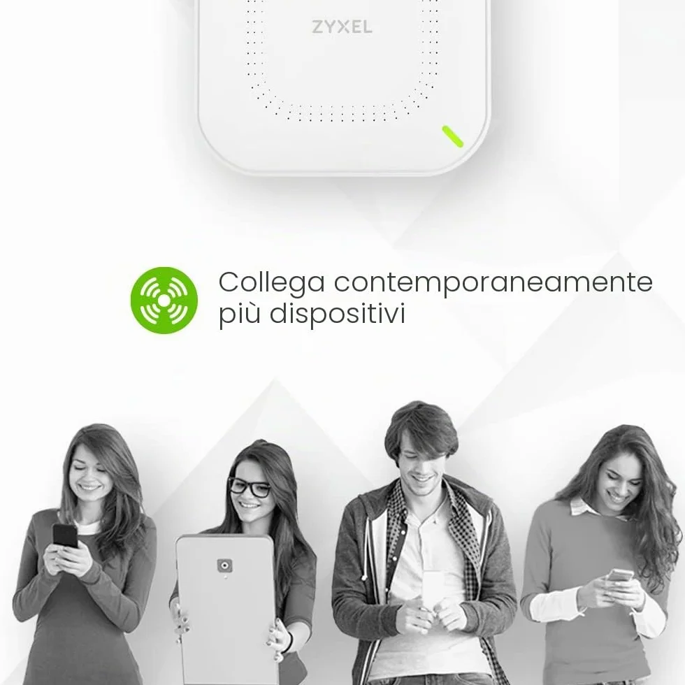 Zyxel WiFi 6 AX3000 Wireless Access Point | per Piccole Imprese | Uplink 2.5G PoE | Antenna 3x3 + 2x2 MU-MIMO | Gestibile Tramite Nebula App/Cloud o Standalone [NWA50AX Pro]