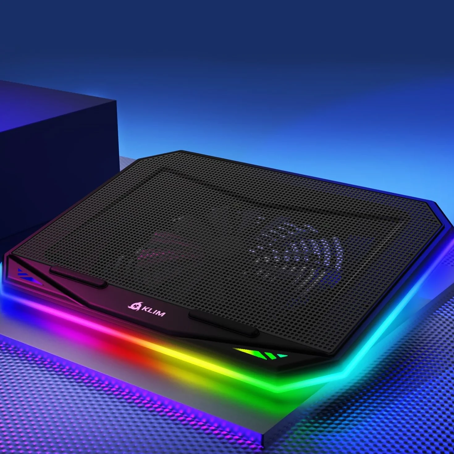 KLIM K21 Base Raffreddamento PC portatile RGB 11-17" Ventola Gaming USB Silenziosa Compatibile Mac PS4
