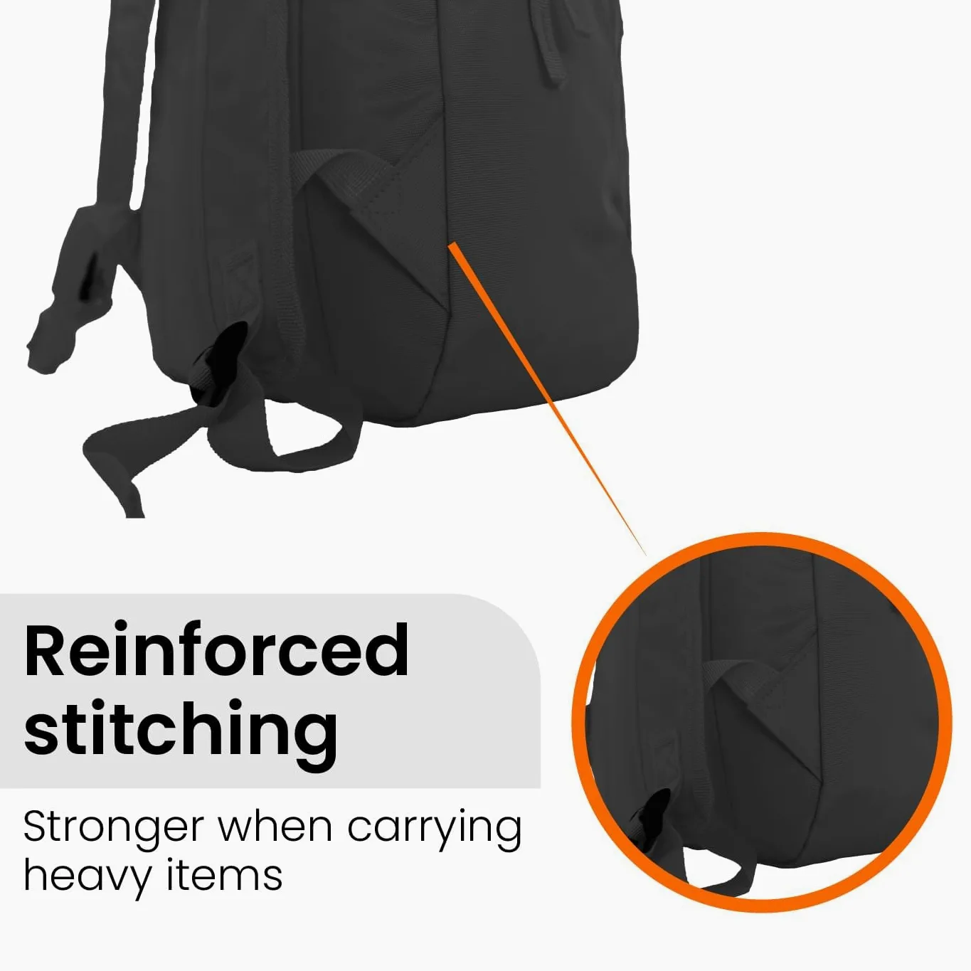 TECHMADE Zaino Scuola e Porta PC 15" Leggero e Capiente – Zaino Bagaglio a Mano 31.5x13.5x43 cm Compatibile Ryanair EasyJet – Multitasche Ergonomico per Lavoro, Scuola e Viaggi – UNISEX, (Nero)