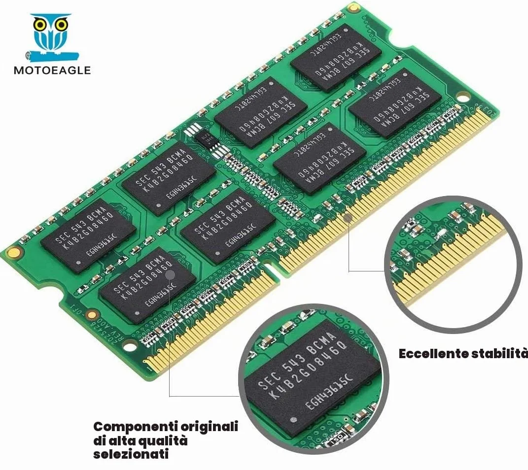 DDR3 1333MHz Sodimm RAM 8GB Kit (2X4GB) 2Rx8 PC3-10600 PC3-10600S 4GB 1.5V CL9 204 Pin Dual Rank Non-ECC Unbuffered Memoria Laptop