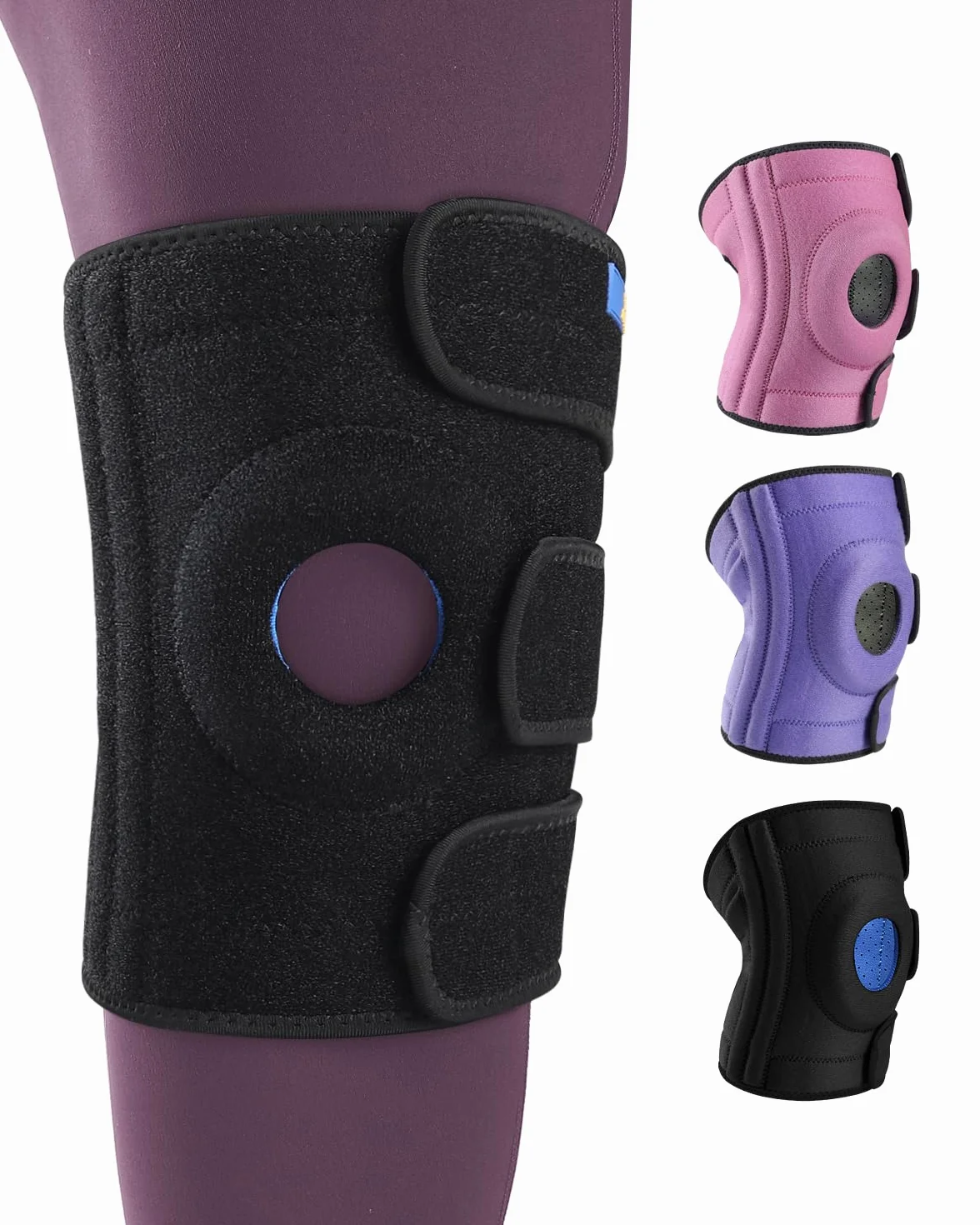 ABYON Ginocchiera Regolabile a Tripla Cinghia con Stabilizzatori Laterali Antiscivolo per Artrite, Menisco, LCA