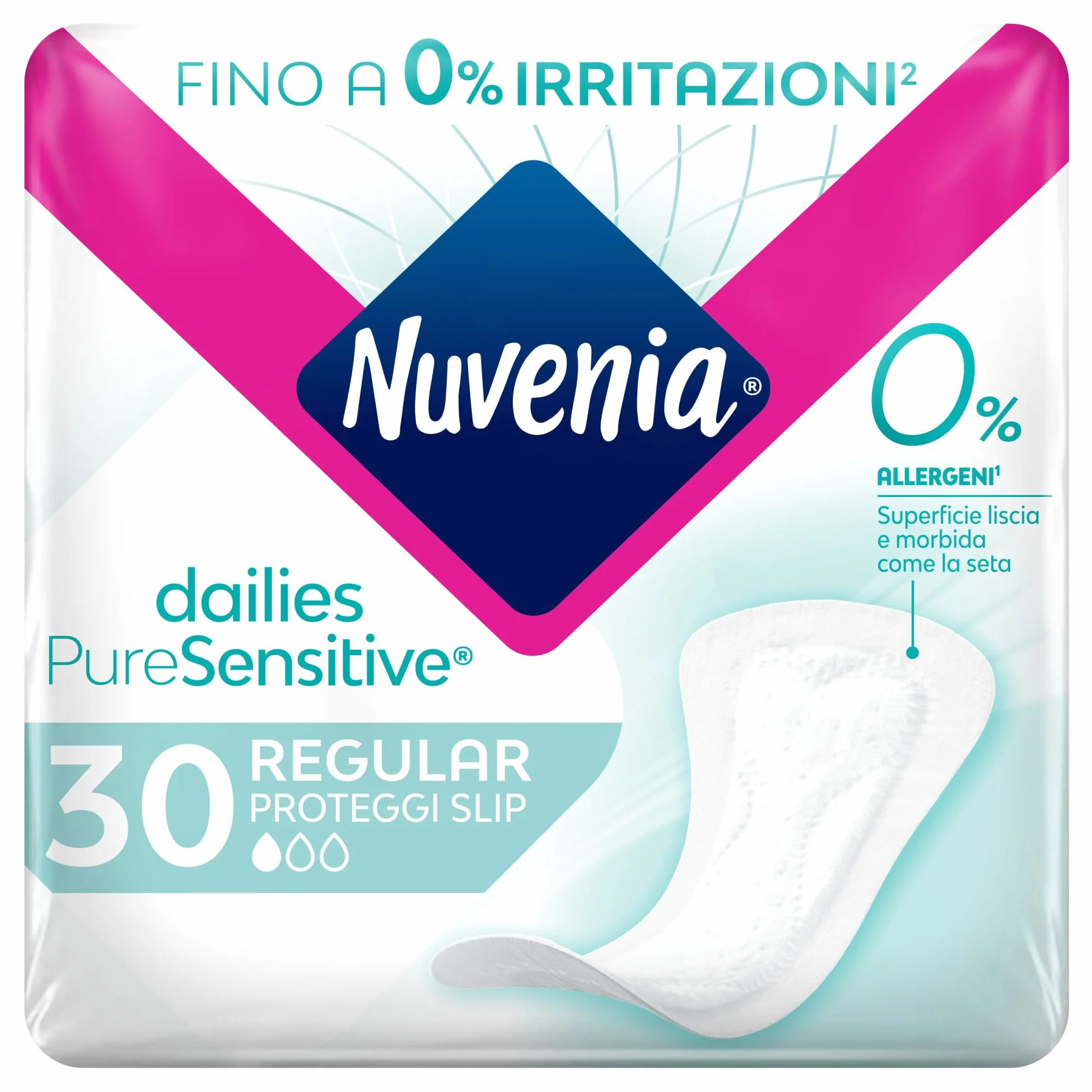 Nuvenia Proteggi Slip Regular Pure Sensitive Confezione da 30 Salva Slip