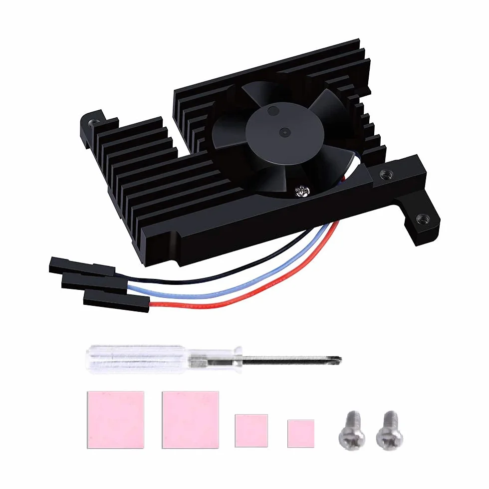 GeeekPi Raspberry Pi 4 Dissipatore di Alluminio con Ventola di Raffreddamento, Raspberry Pi 4 Armatura Lite Dissipatore con PWM Controllo della Velocità per Raspberry Pi 4 Modello B