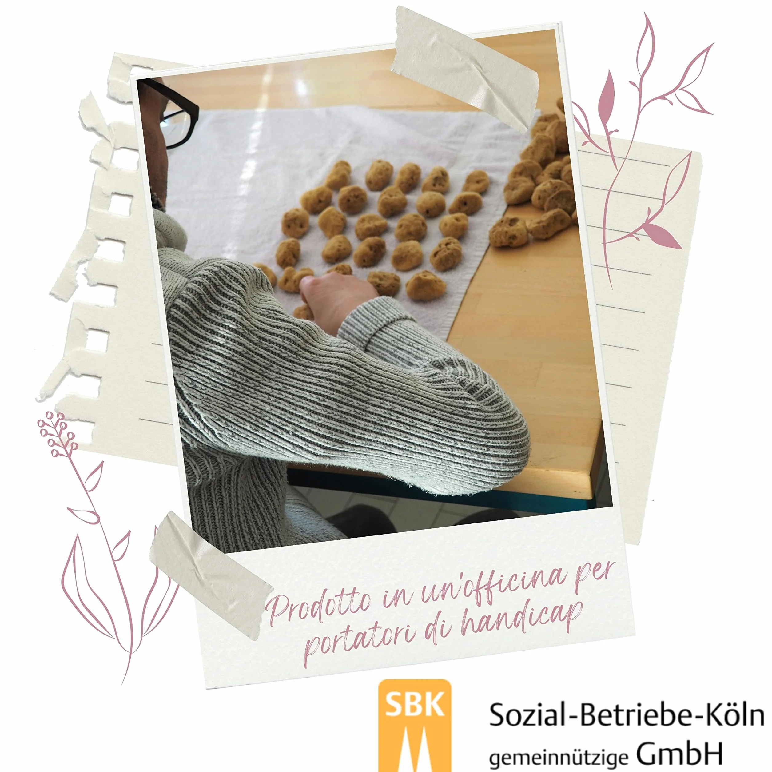 tom&pat Spugna mestruale naturale con filo riutilizzabile e lavabile Taglia S 3 x 3-5 cm